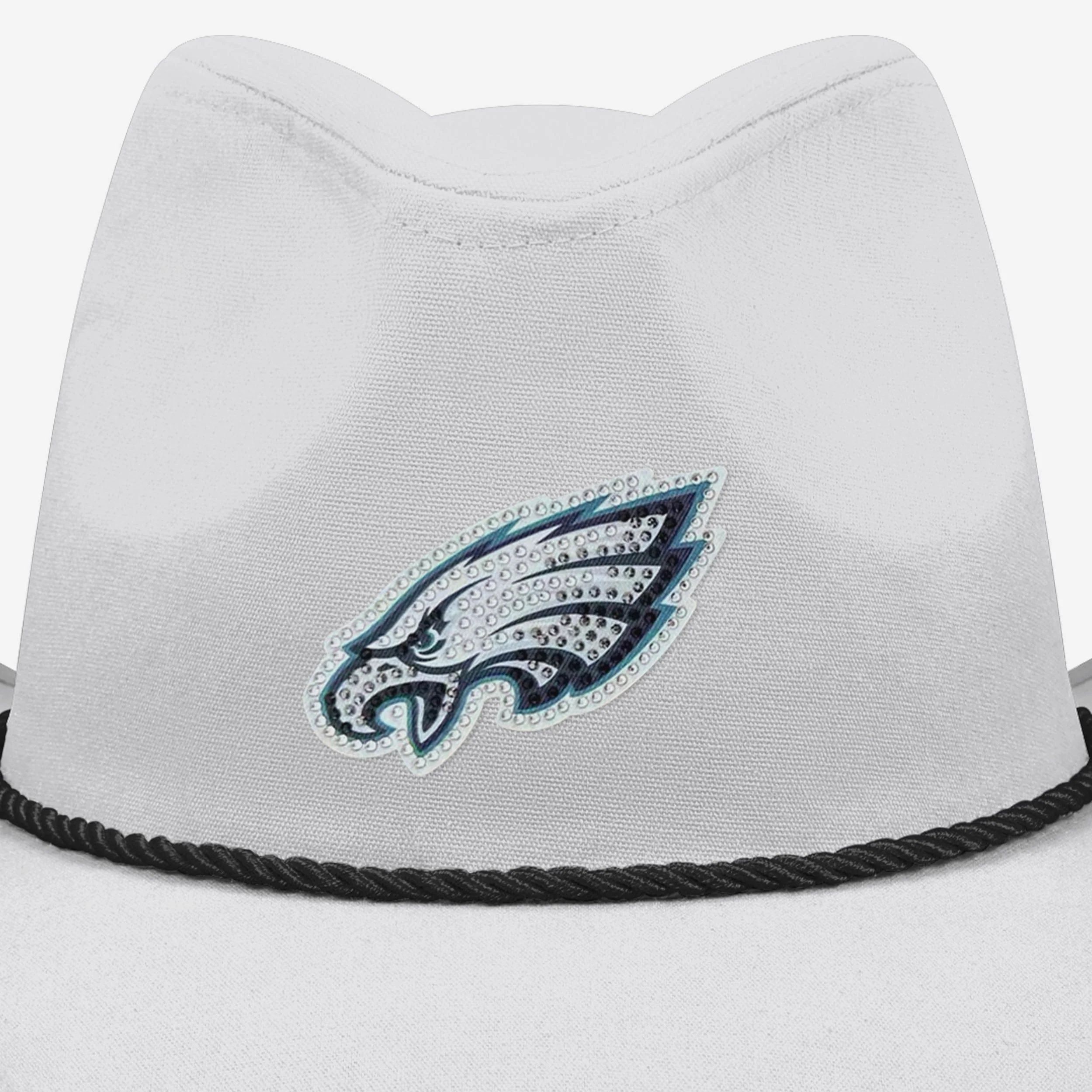 Philadelphia Eagles White Rhinestone Logo Cowboy Hat - Image 2