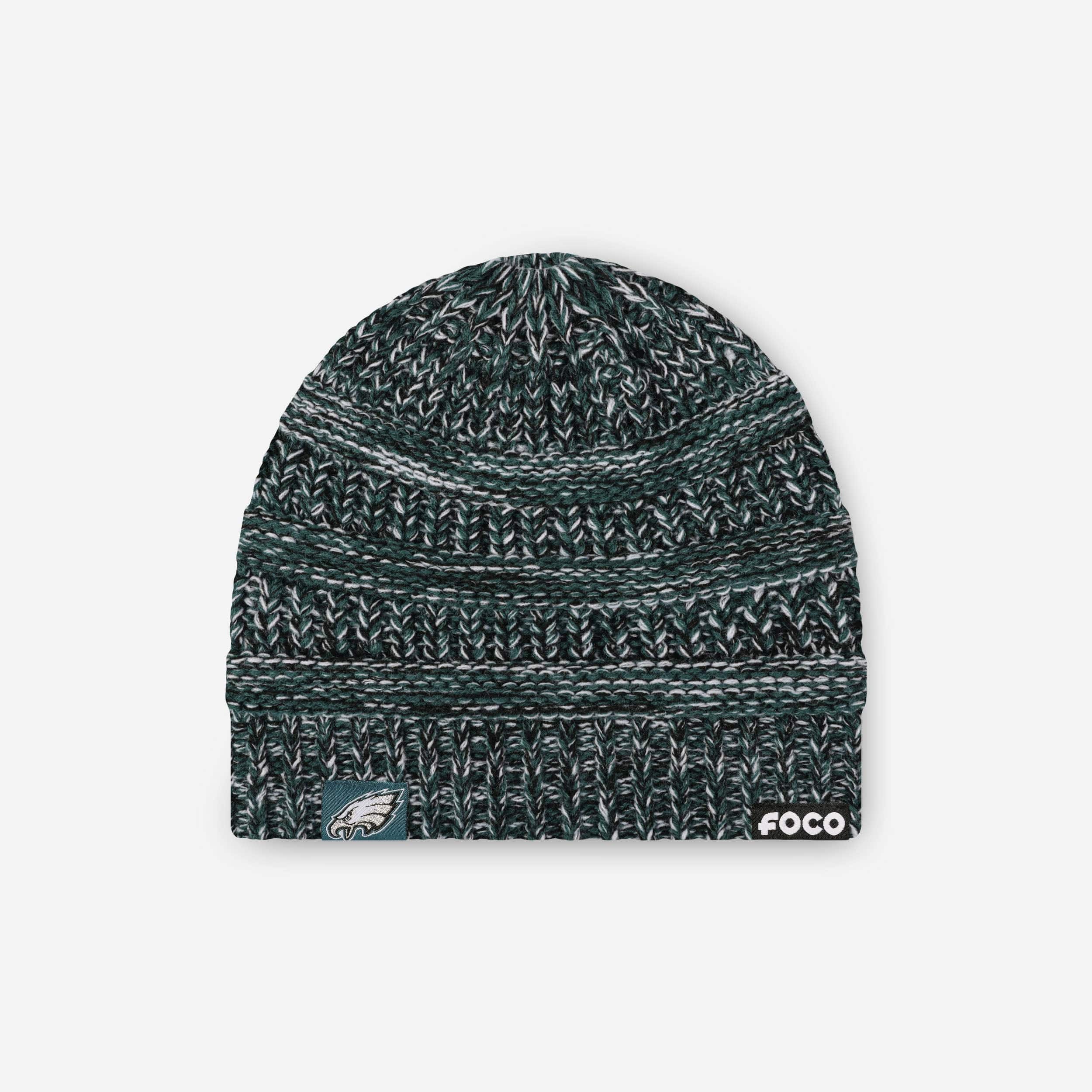 Philadelphia Eagles Womens Color Wave Ponytail Beanie