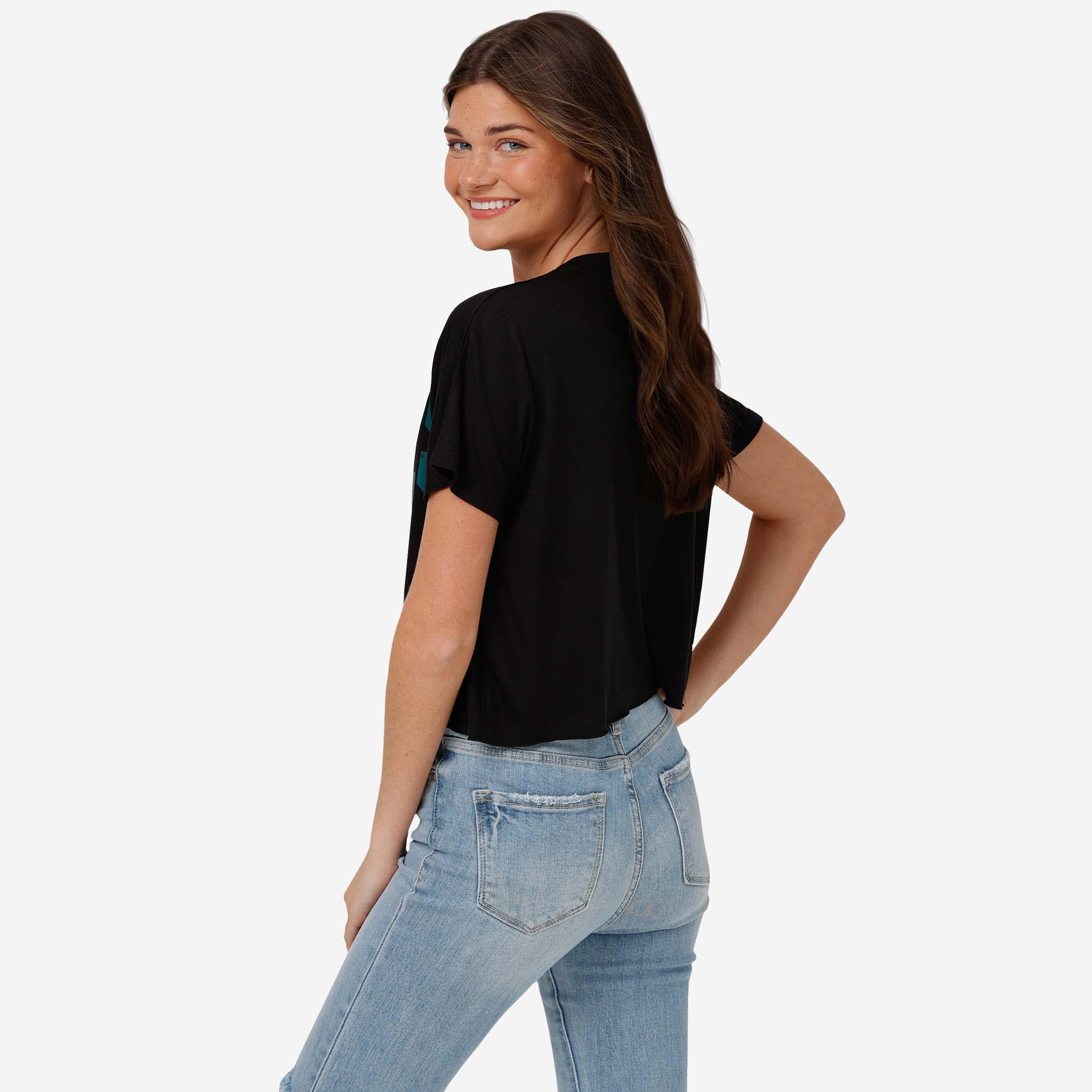 Philadelphia Eagles Womens Distressed Wordmark Crop Top - Image 2