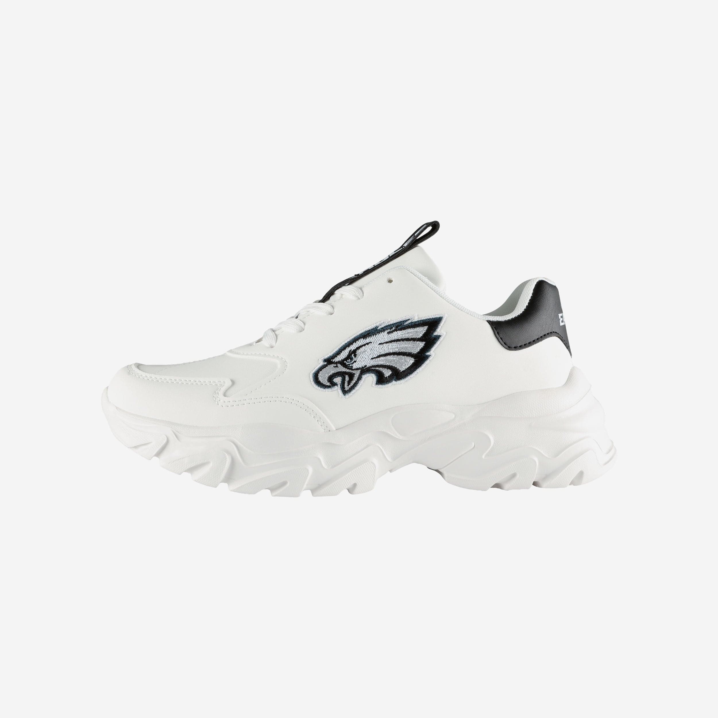 Philadelphia Eagles Womens Glitter Big Logo Vintage White Chunky Sneaker