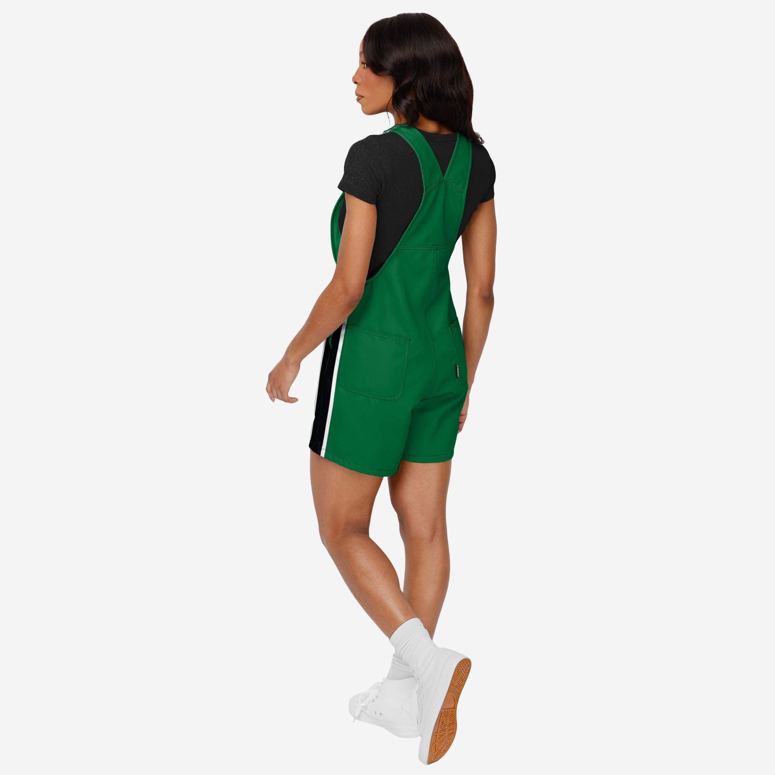 Philadelphia Eagles Womens Kelly Green Team Stripe Bib Shortalls - Image 2