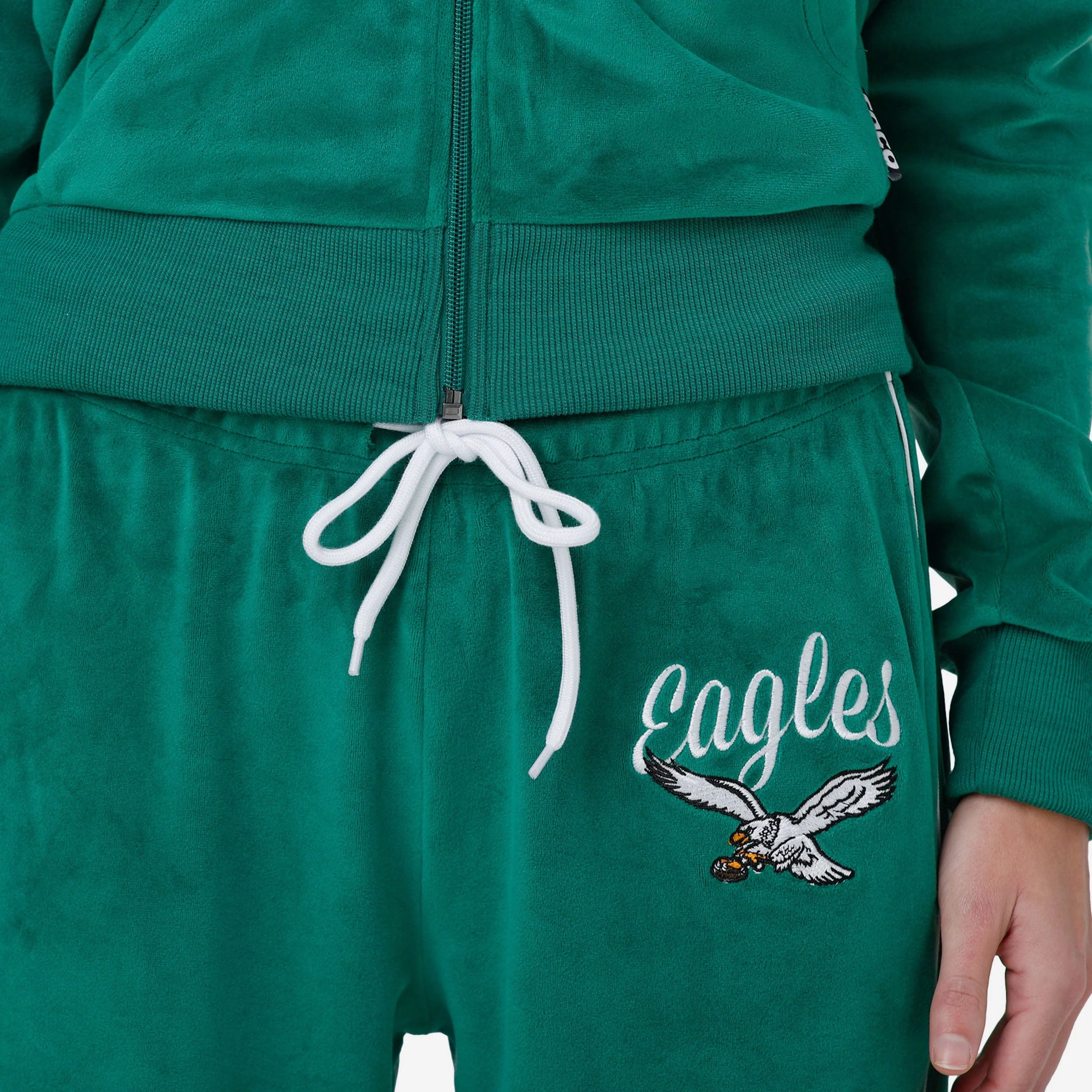 Philadelphia Eagles Womens Kelly Green Velour Pants - Image 3
