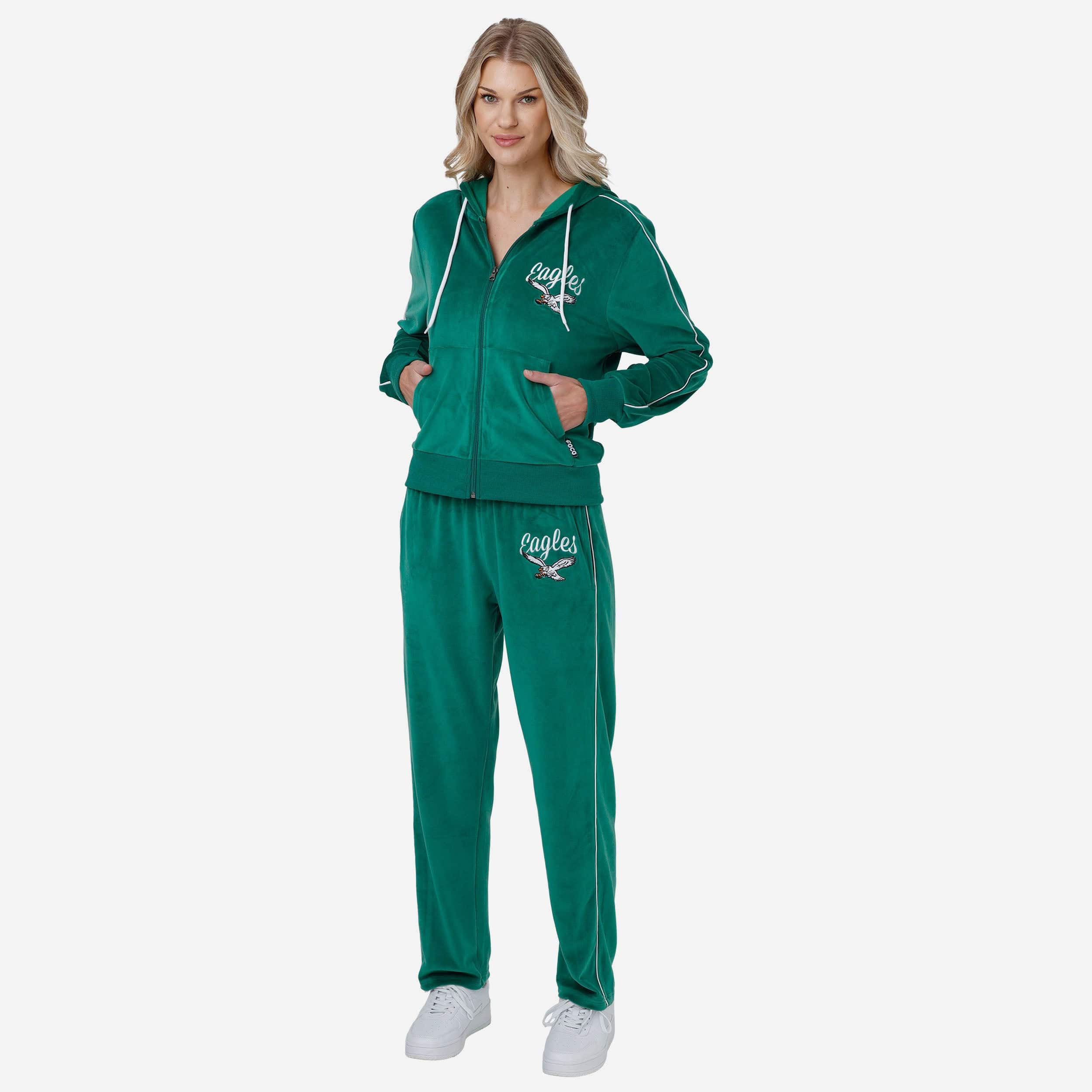 Philadelphia Eagles Womens Kelly Green Velour Pants - Image 5
