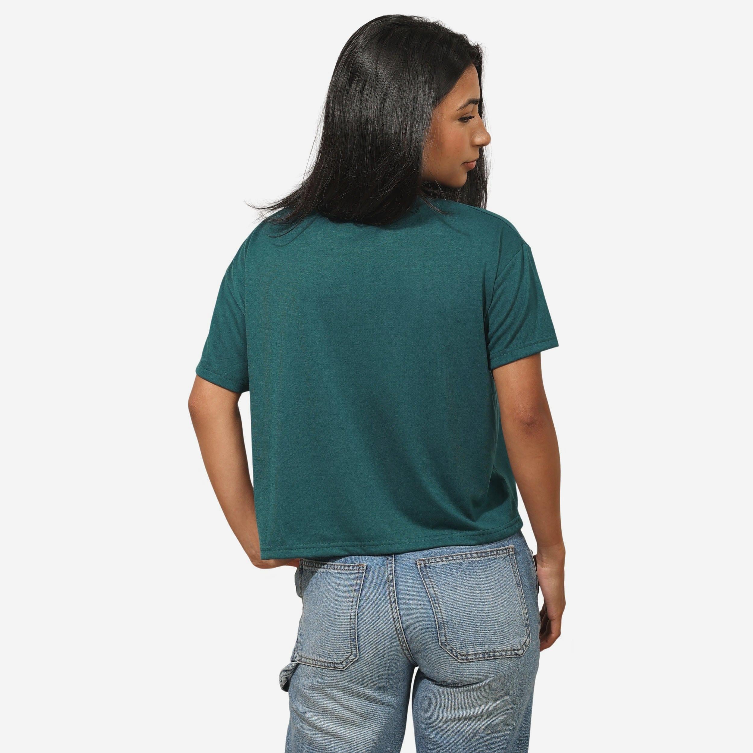 Philadelphia Eagles Womens Rhinestone Logo Crop Top - Image 3