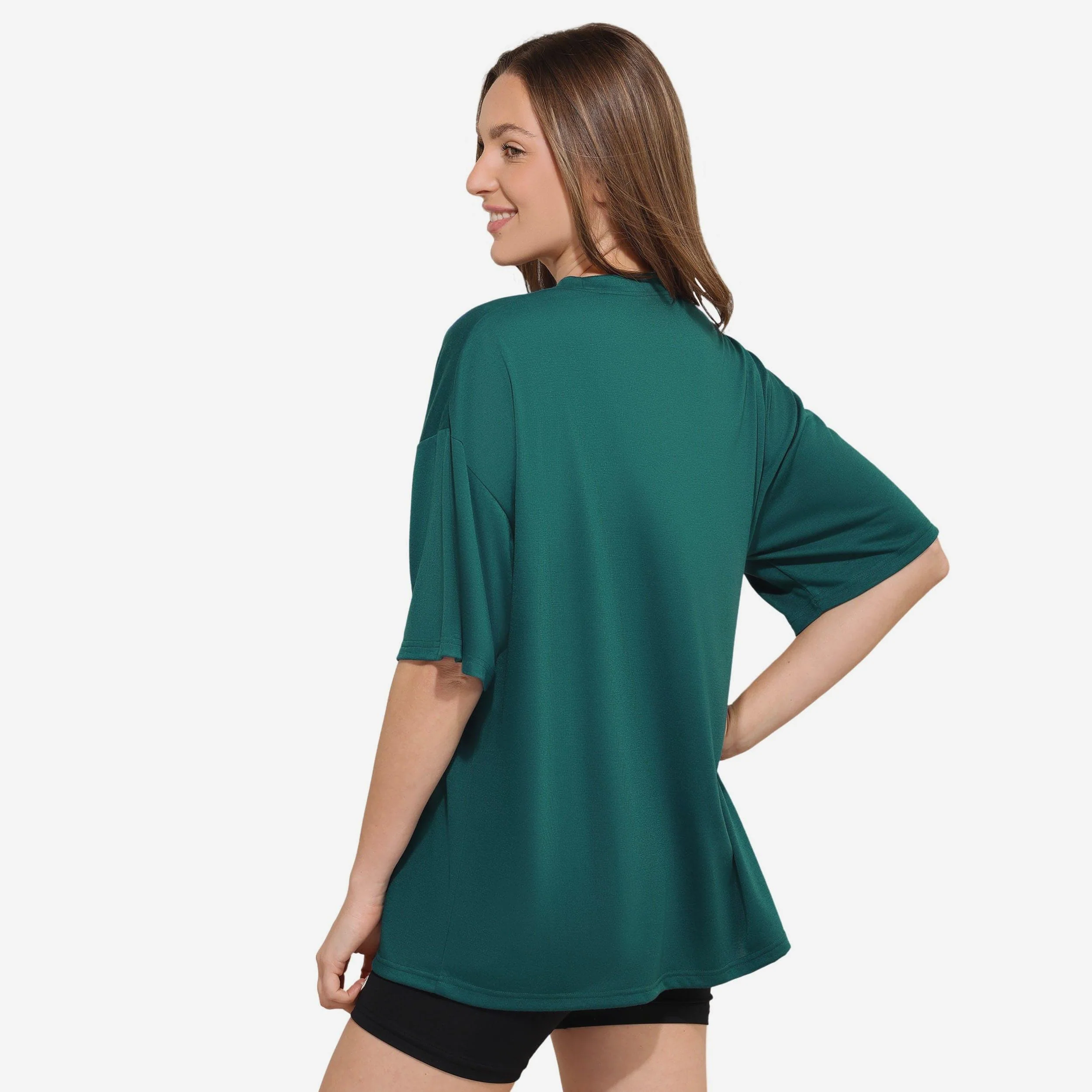 Philadelphia Eagles Womens Rhinestone Logo Oversized T-Shirt - Image 3