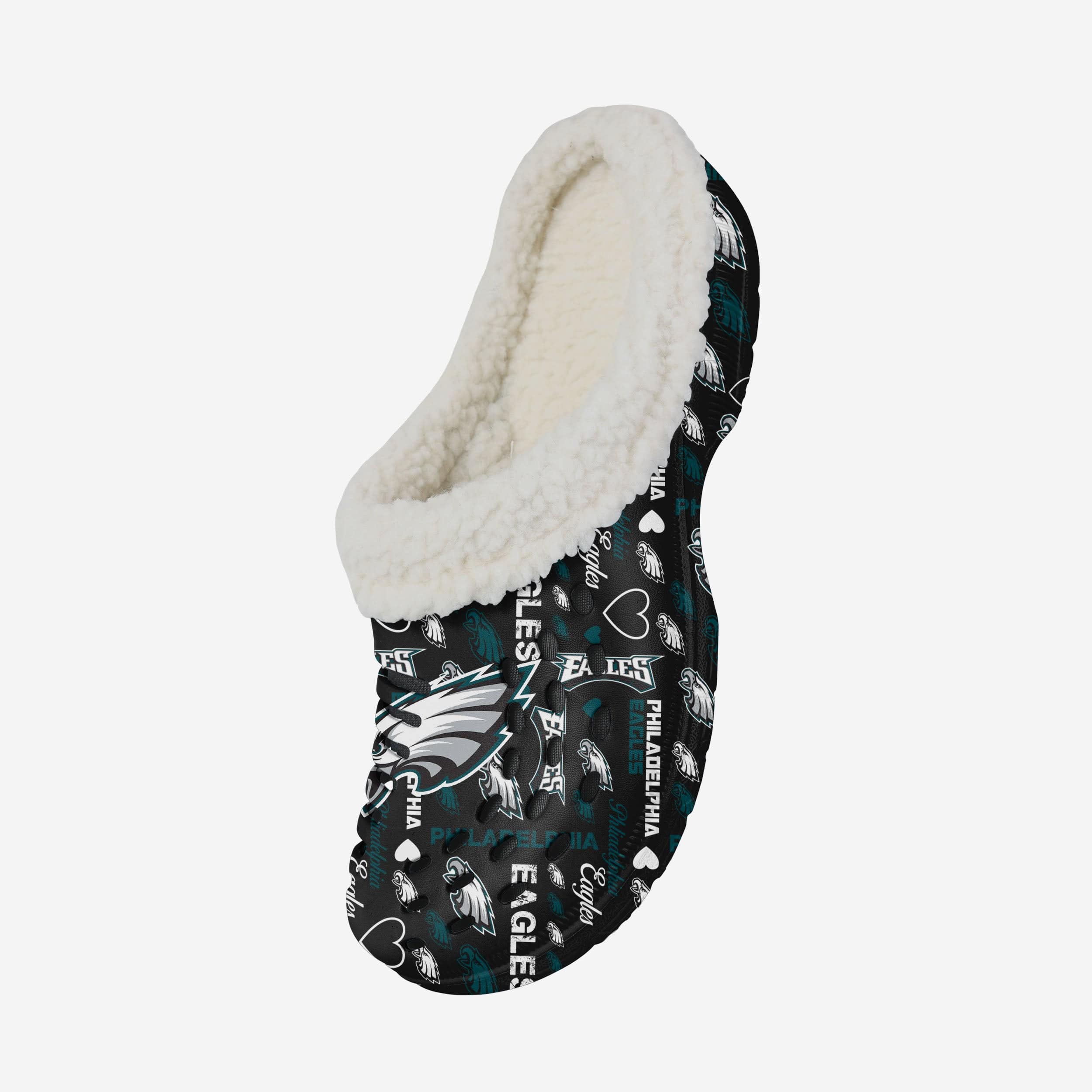 Philadelphia Eagles Womens Sherpa Lined Logo Love Clog - Image 2