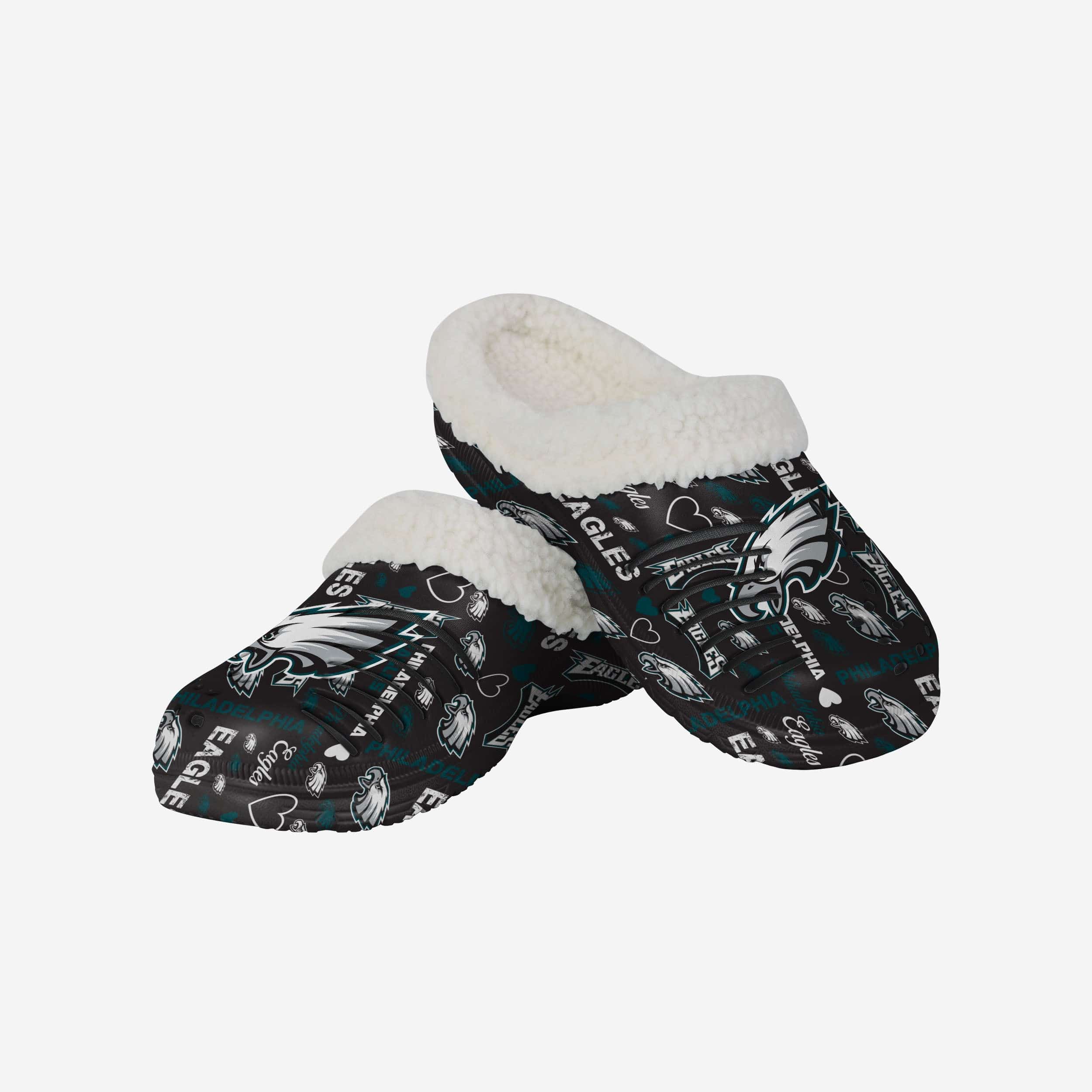 Philadelphia Eagles Womens Sherpa Lined Logo Love Clog - Image 3