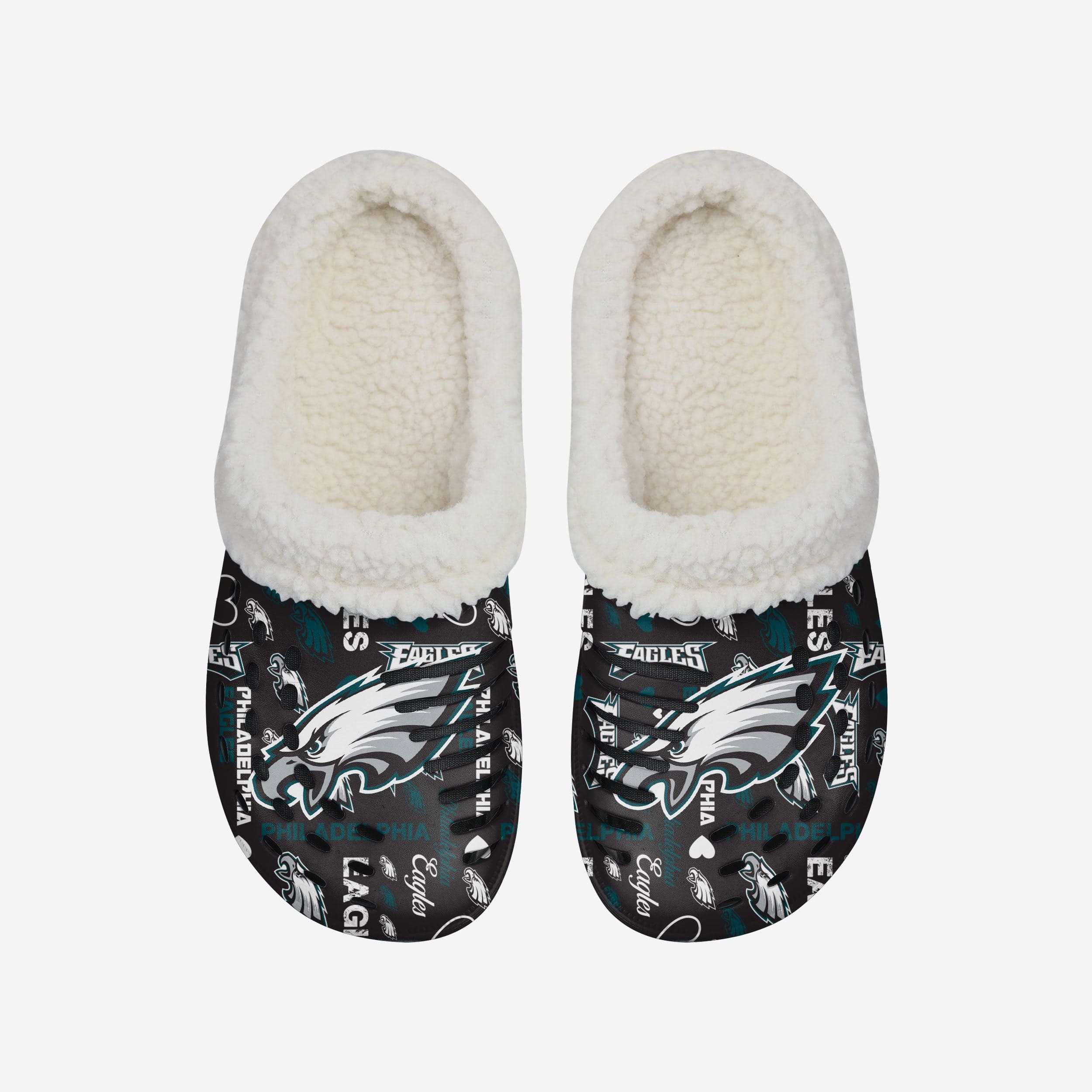 Philadelphia Eagles Womens Sherpa Lined Logo Love Clog - Image 4