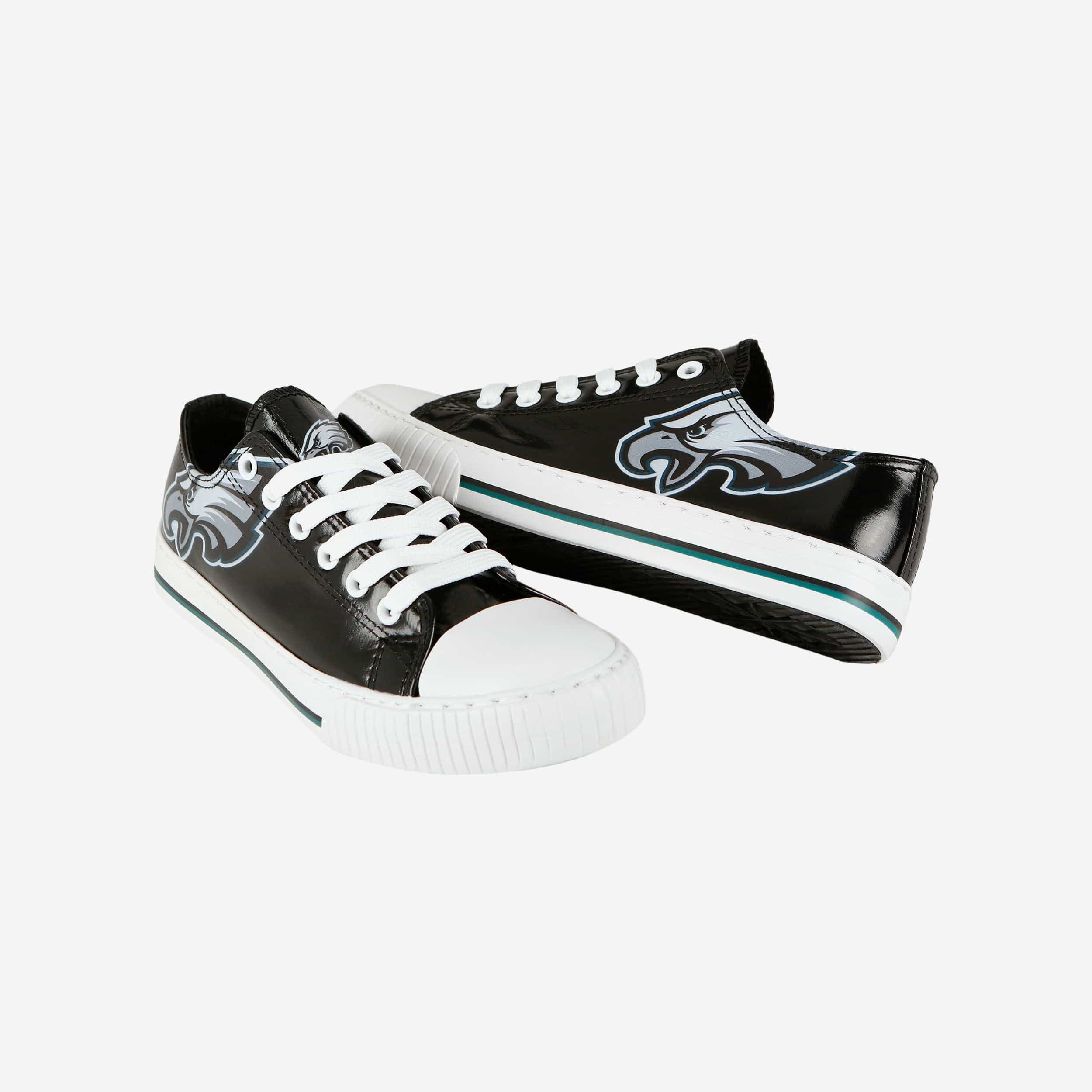 Philadelphia Eagles Womens Team Color Metallic Low Top Canvas Shoes - Image 4