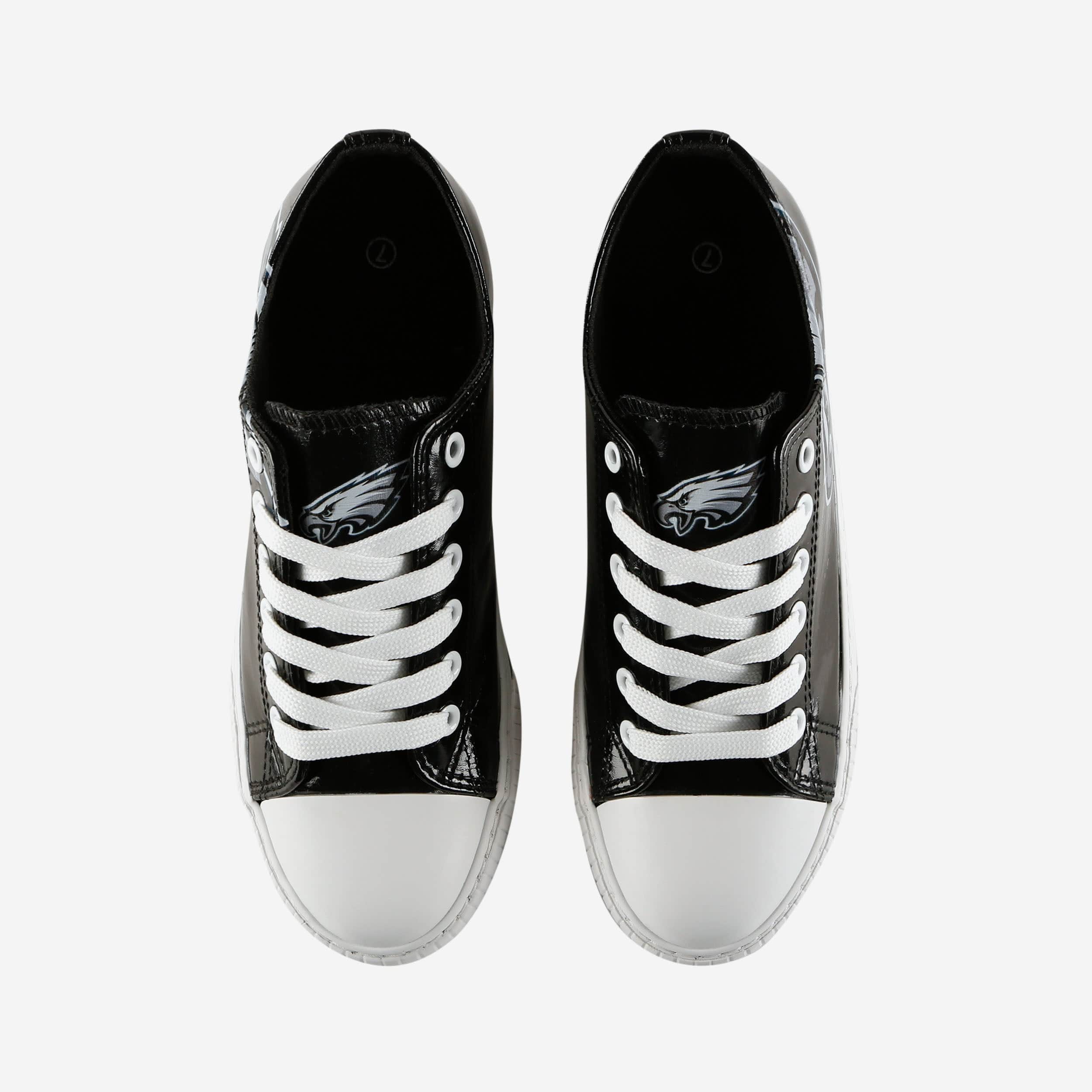 Philadelphia Eagles Womens Team Color Metallic Low Top Canvas Shoes - Image 5