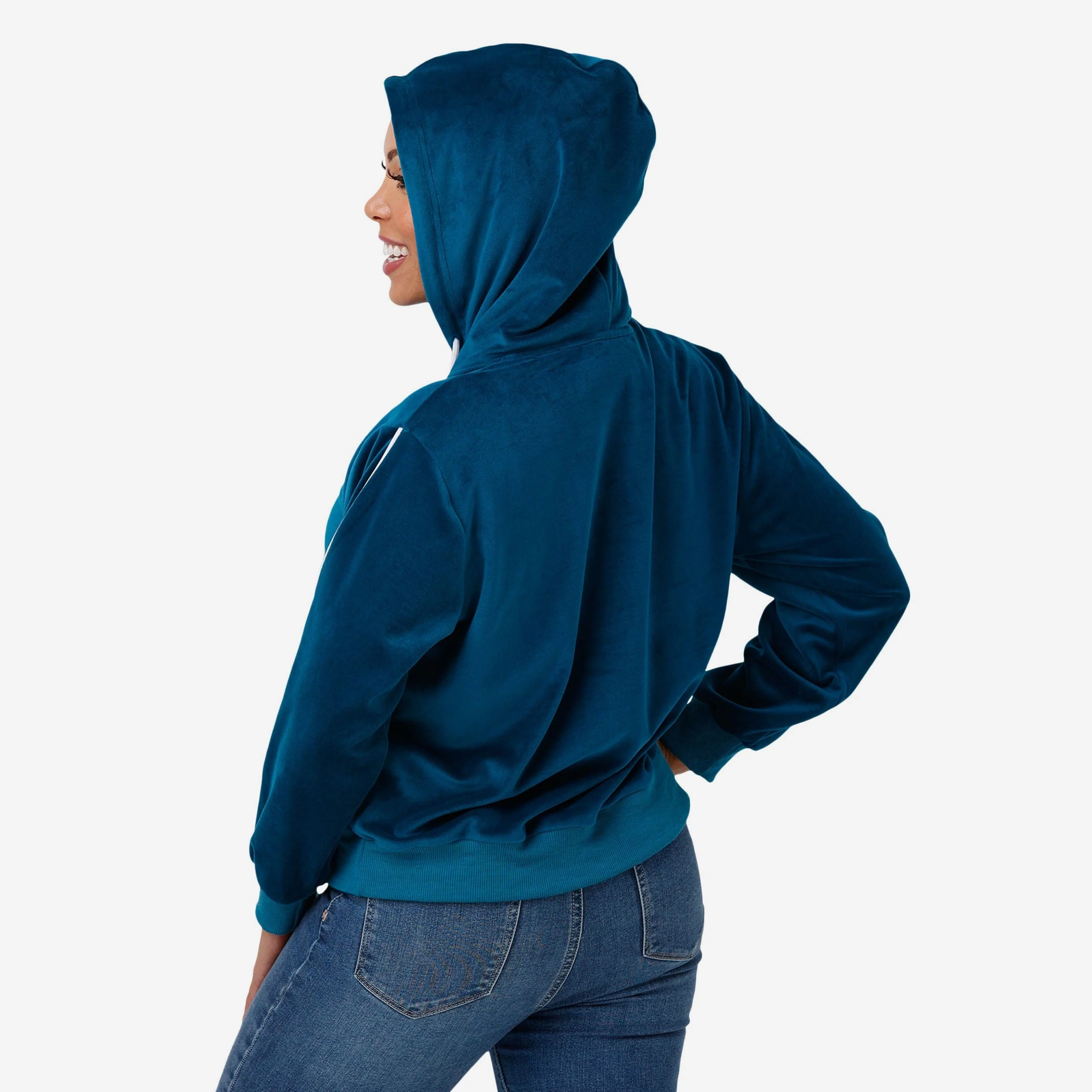 Philadelphia Eagles Womens Velour Hooded Sweatshirt - Image 2