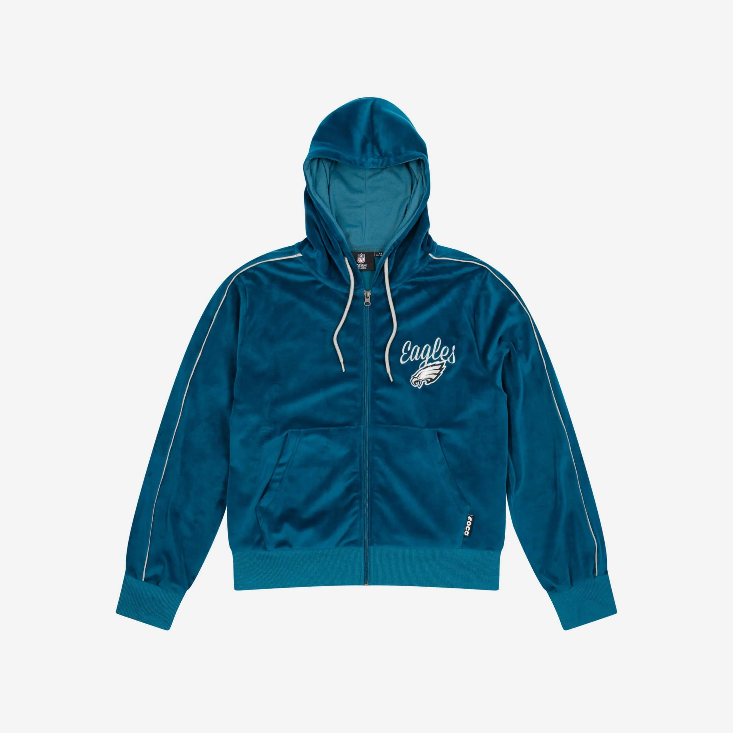 Philadelphia Eagles Womens Velour Zip Up Top - Image 4