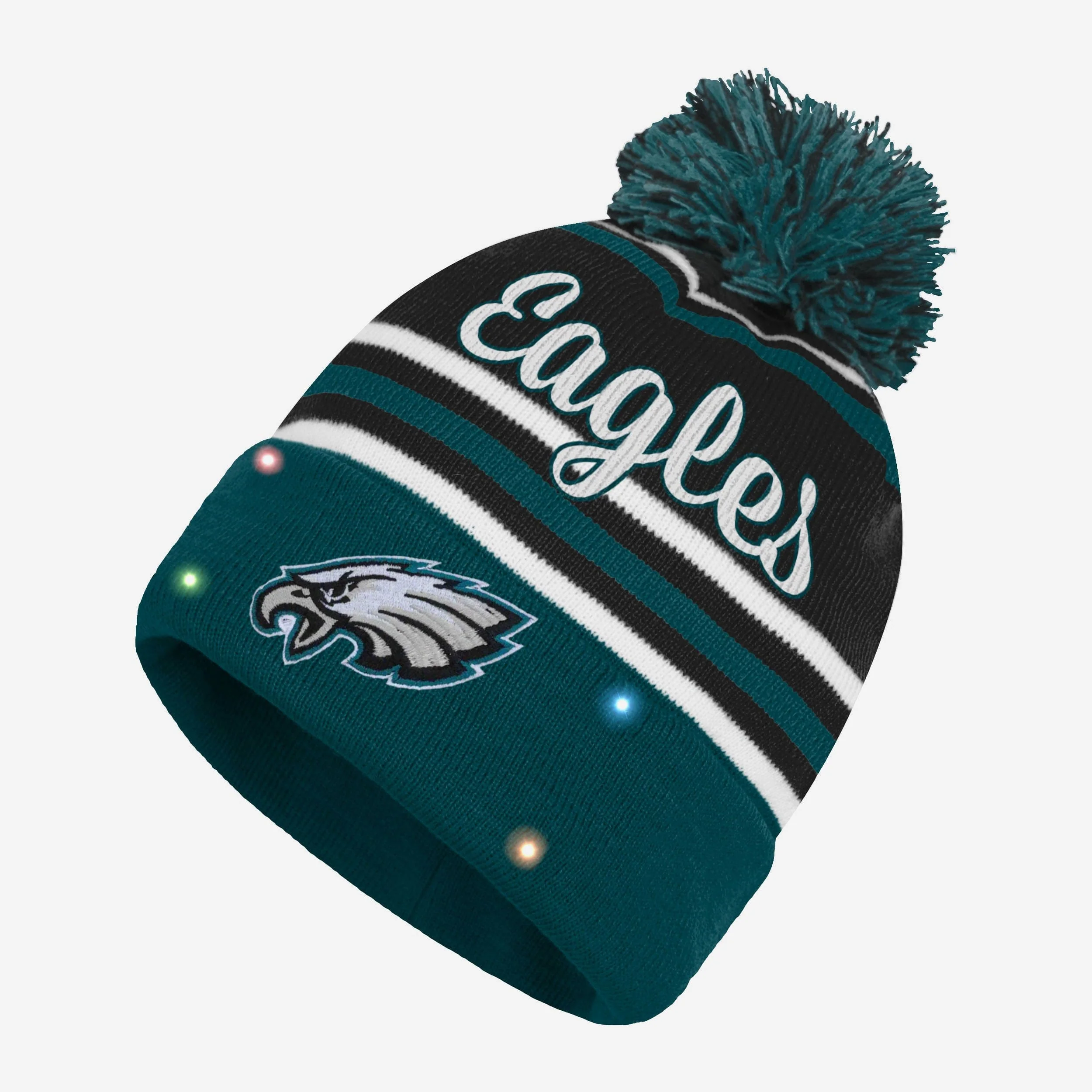 Philadelphia Eagles Womens Wordmark Script Light Up Beanie