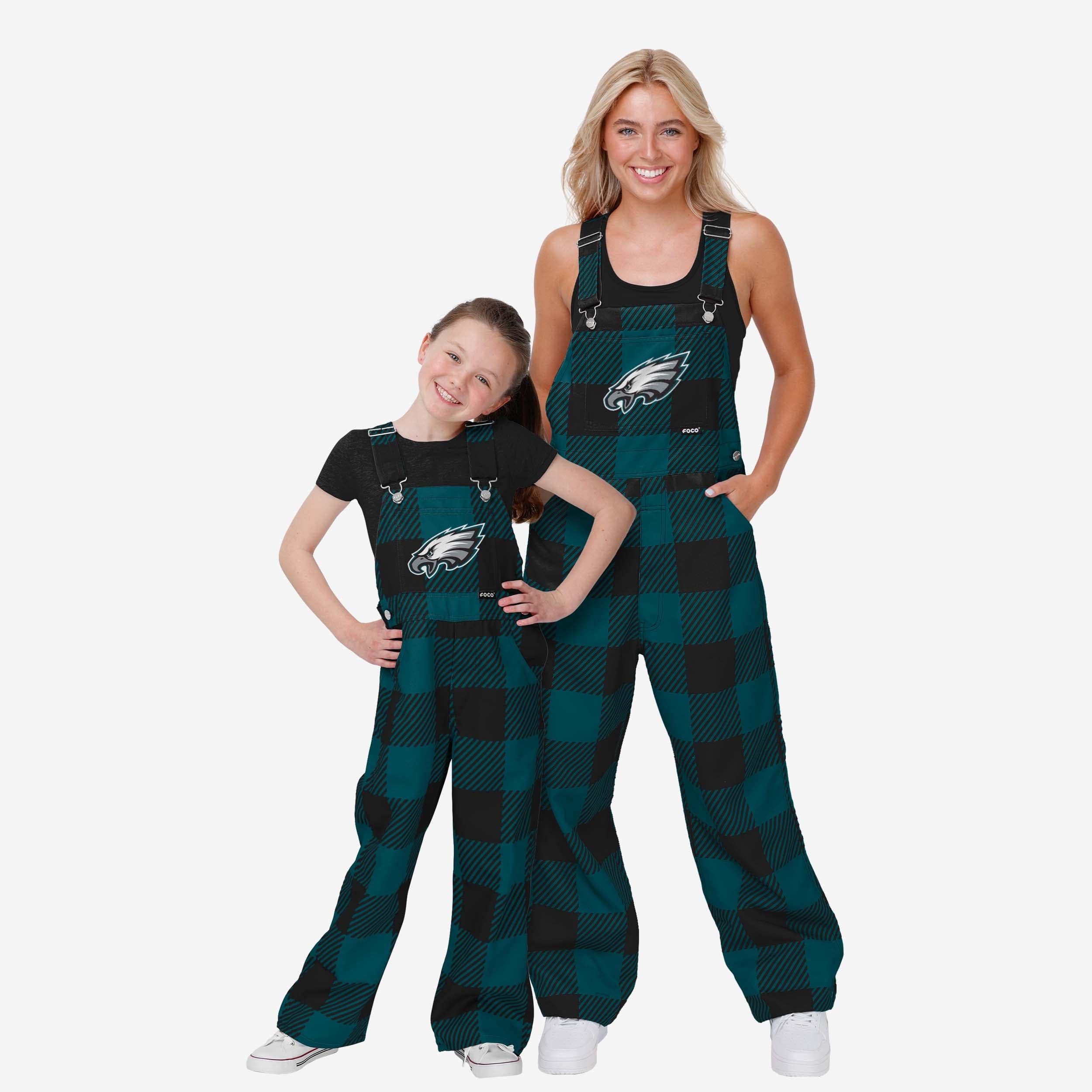 Philadelphia Eagles Youth Plaid Bib Overalls - Image 3