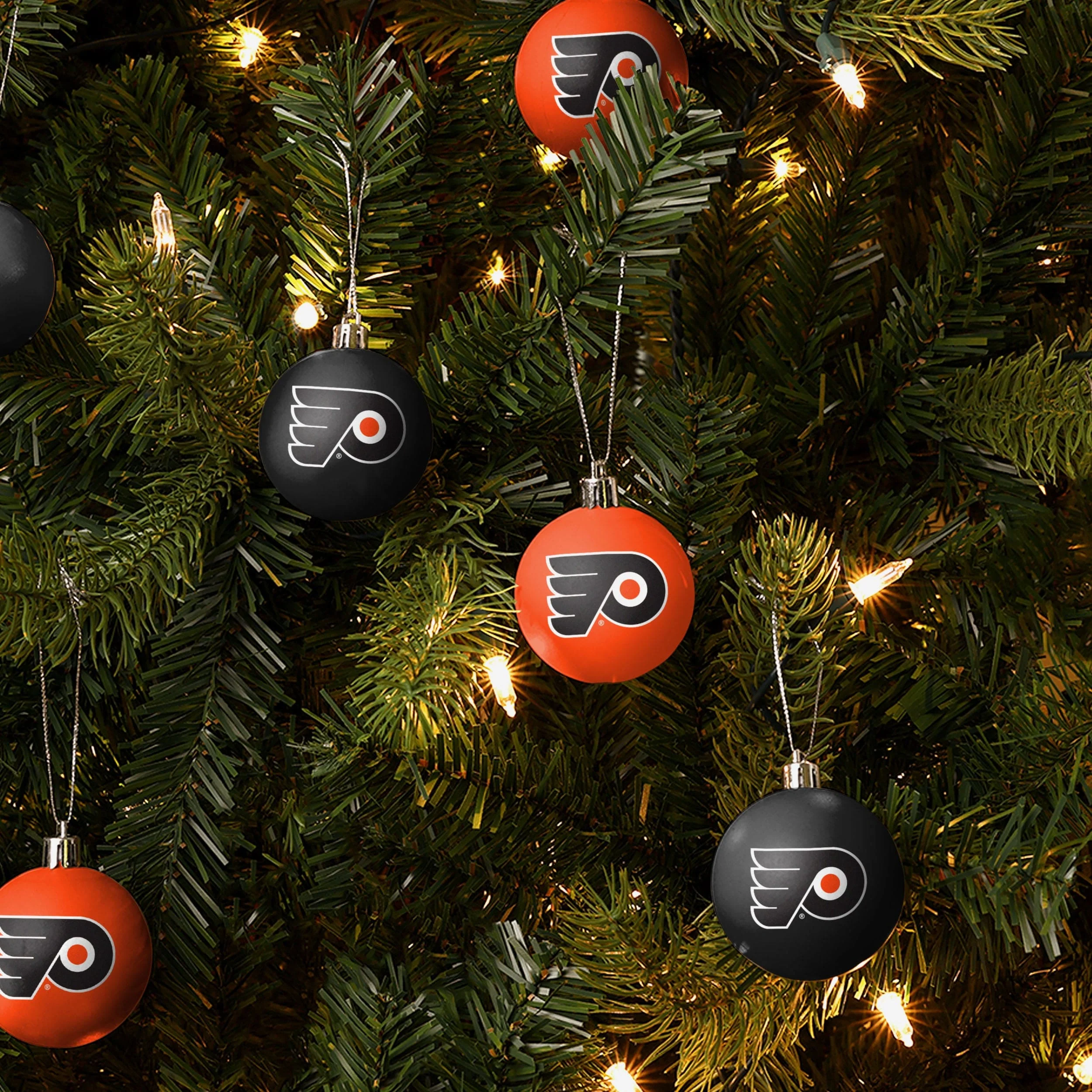 Philadelphia Flyers 12 Pack Plastic Ball Ornament Set - Image 2