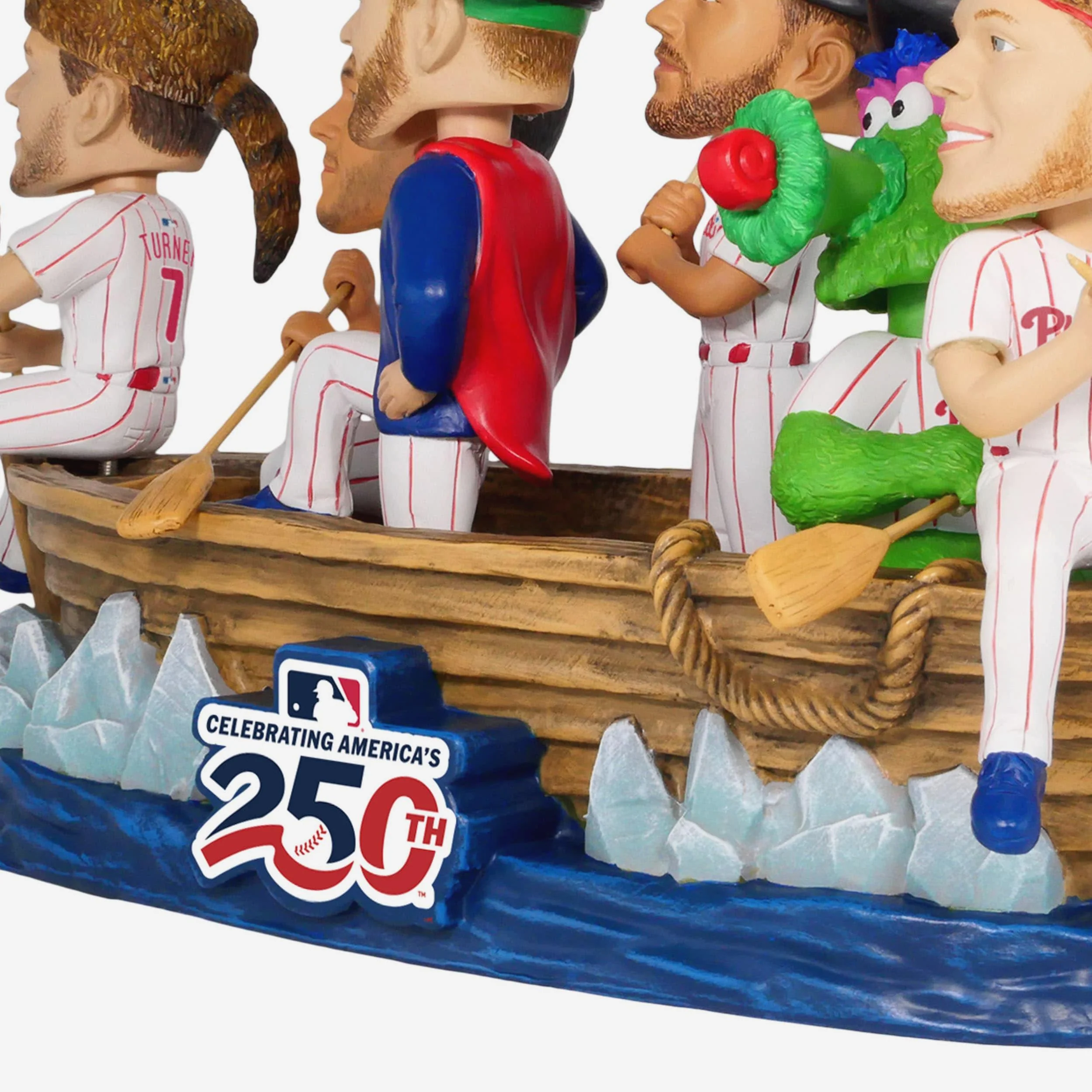 Philadelphia Phillies America's 250th Anniversary Crossing the Delaware Mini Bobblehead Scene - Image 3