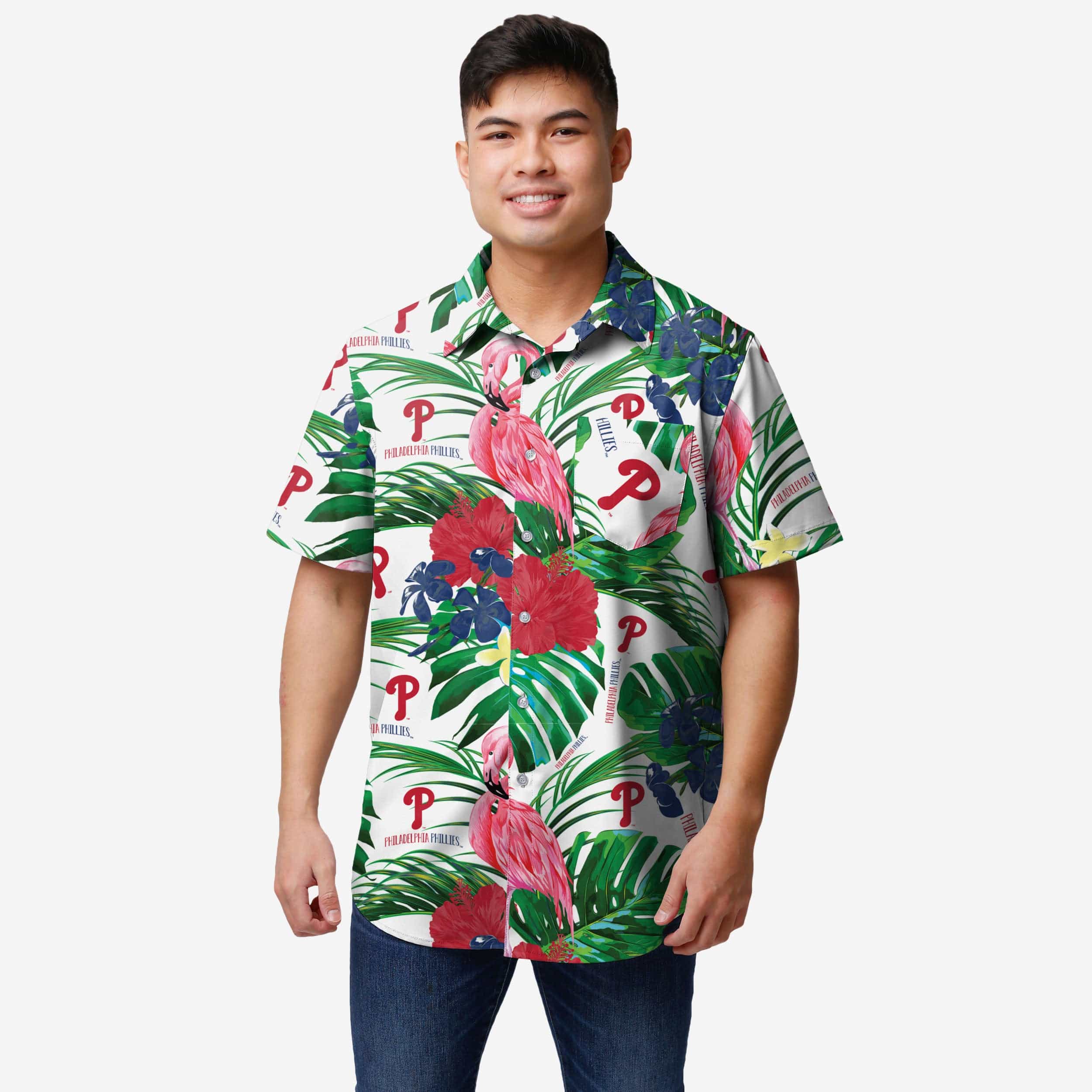 Philadelphia Phillies Flamingo Button Up Shirt