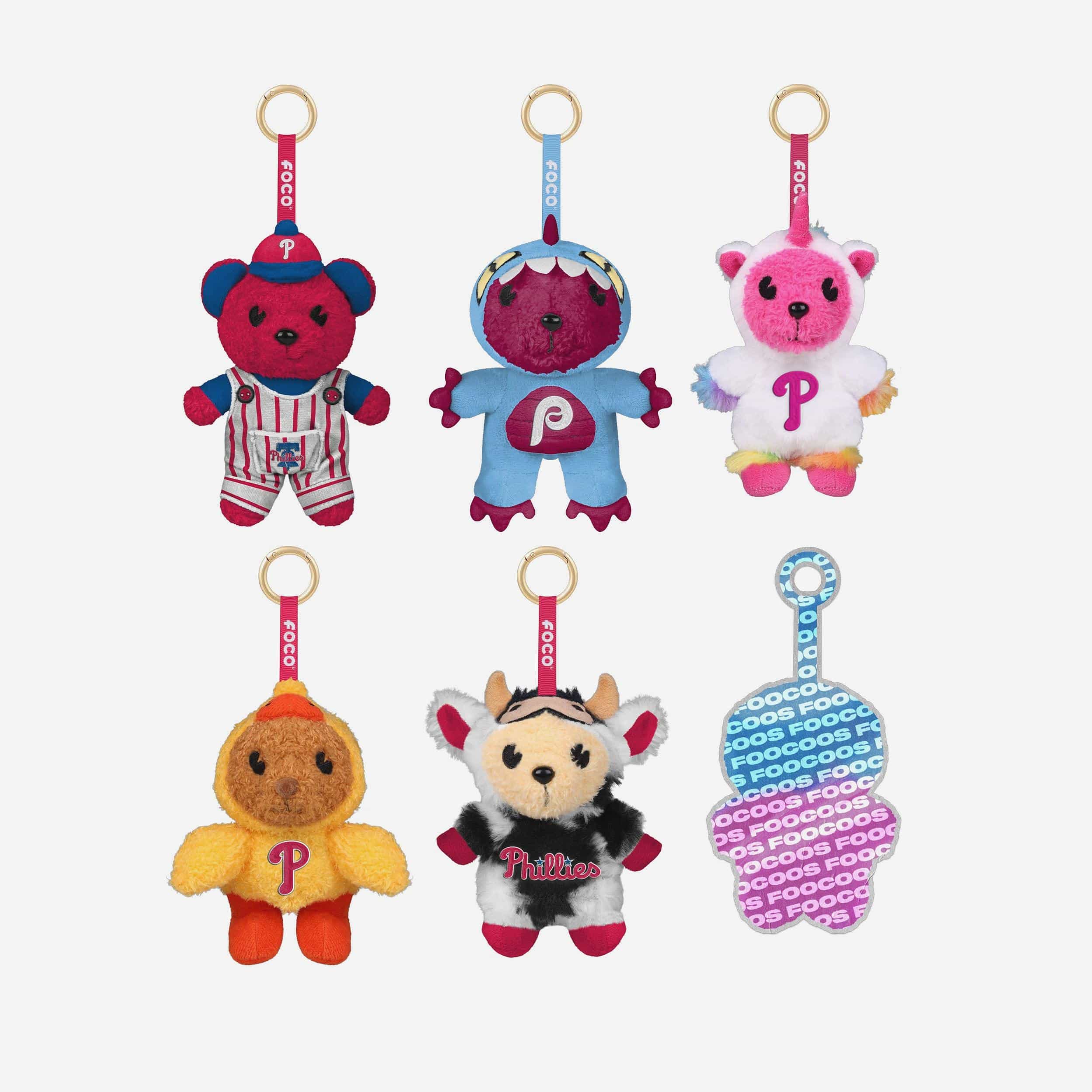 Philadelphia Phillies FOOCOOS Plush Bag Charm Keychain Blind Box Series 1