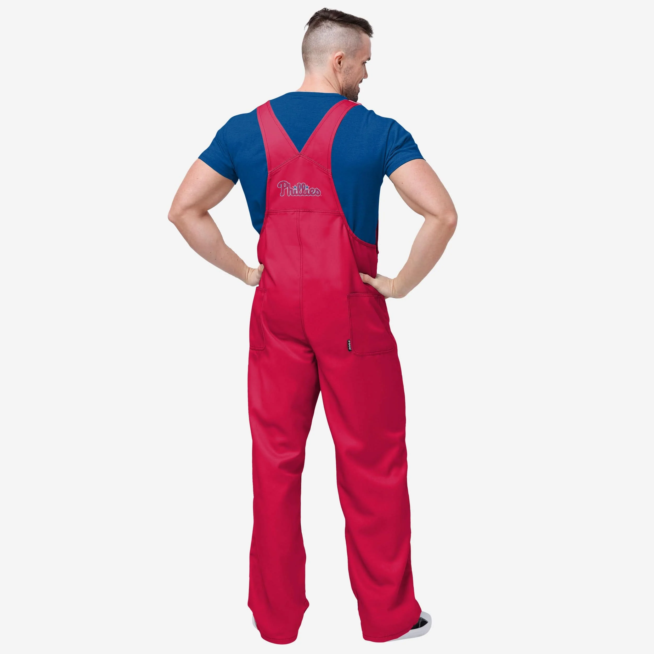 Philadelphia Phillies Mens Big Logo Bib Overalls - Image 2