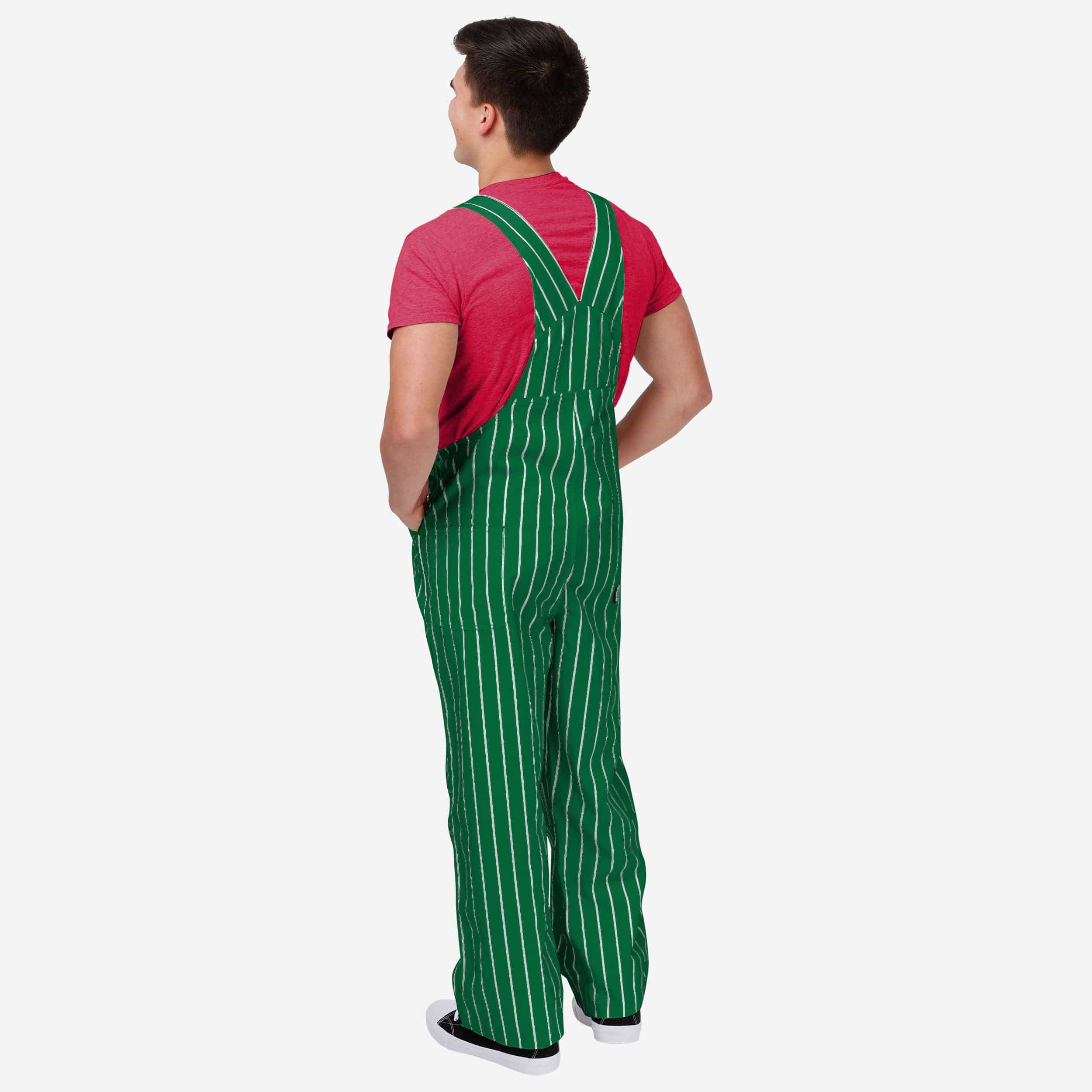 Philadelphia Phillies Mens Kelly Green Pinstripe Bib Overalls - Image 2