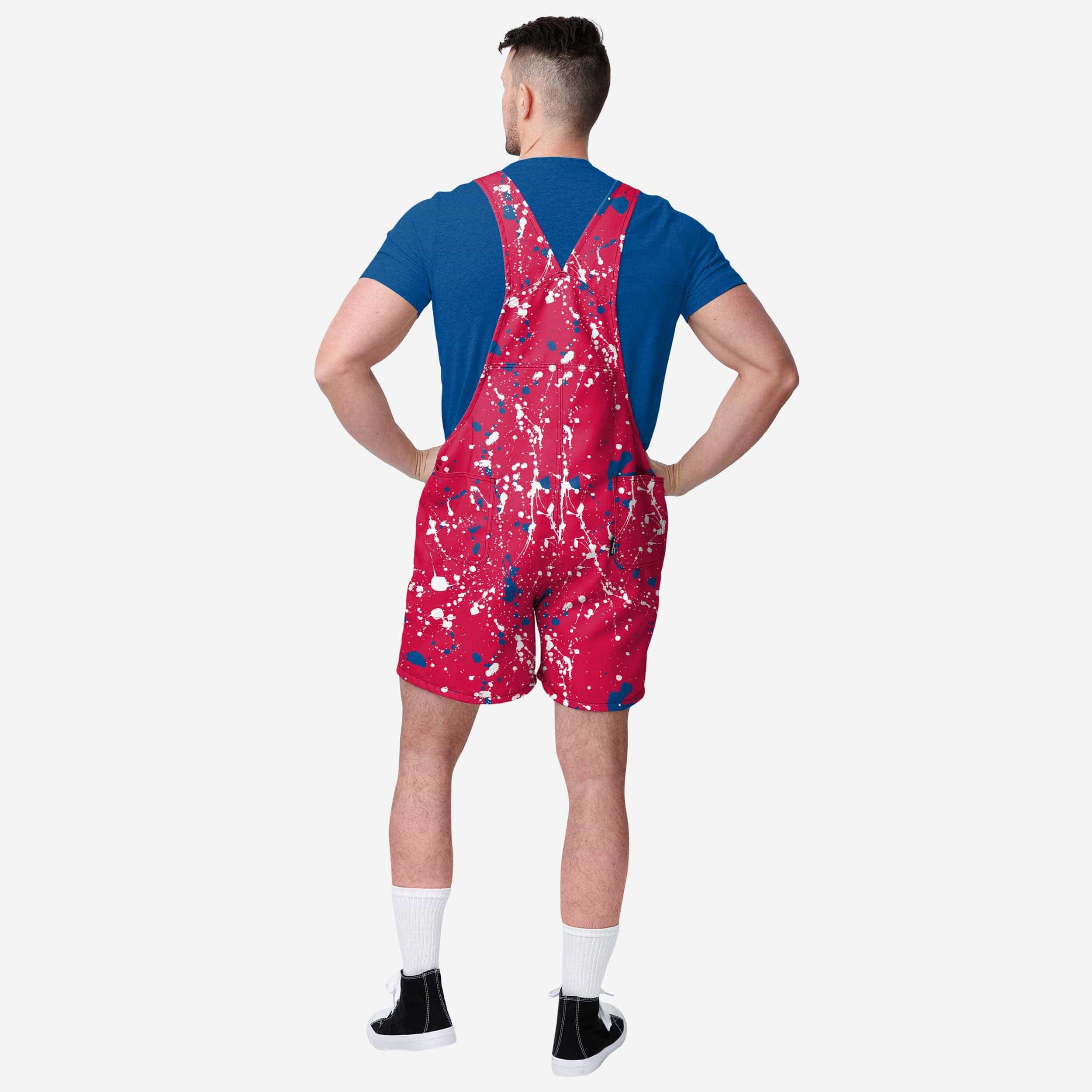 Philadelphia Phillies Mens Paint Splatter Bib Shortalls - Image 2