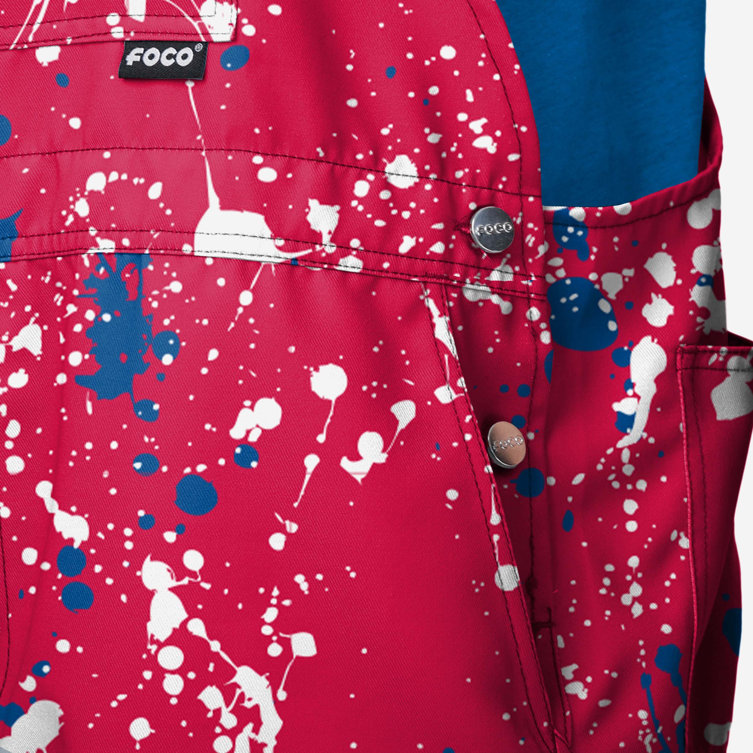 Philadelphia Phillies Mens Paint Splatter Bib Shortalls - Image 4