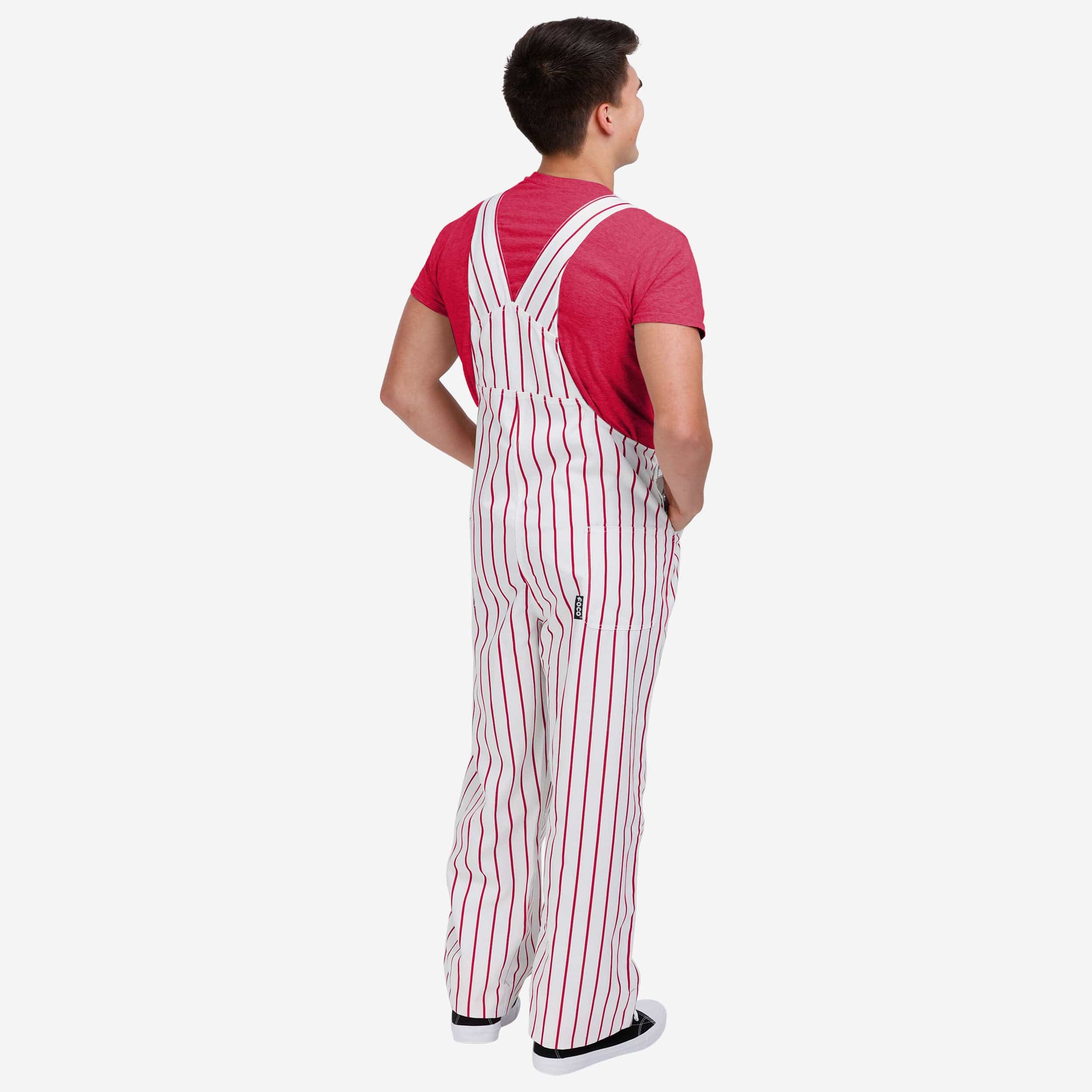 Philadelphia Phillies Mens Pinstripe Bib Overalls - Image 2