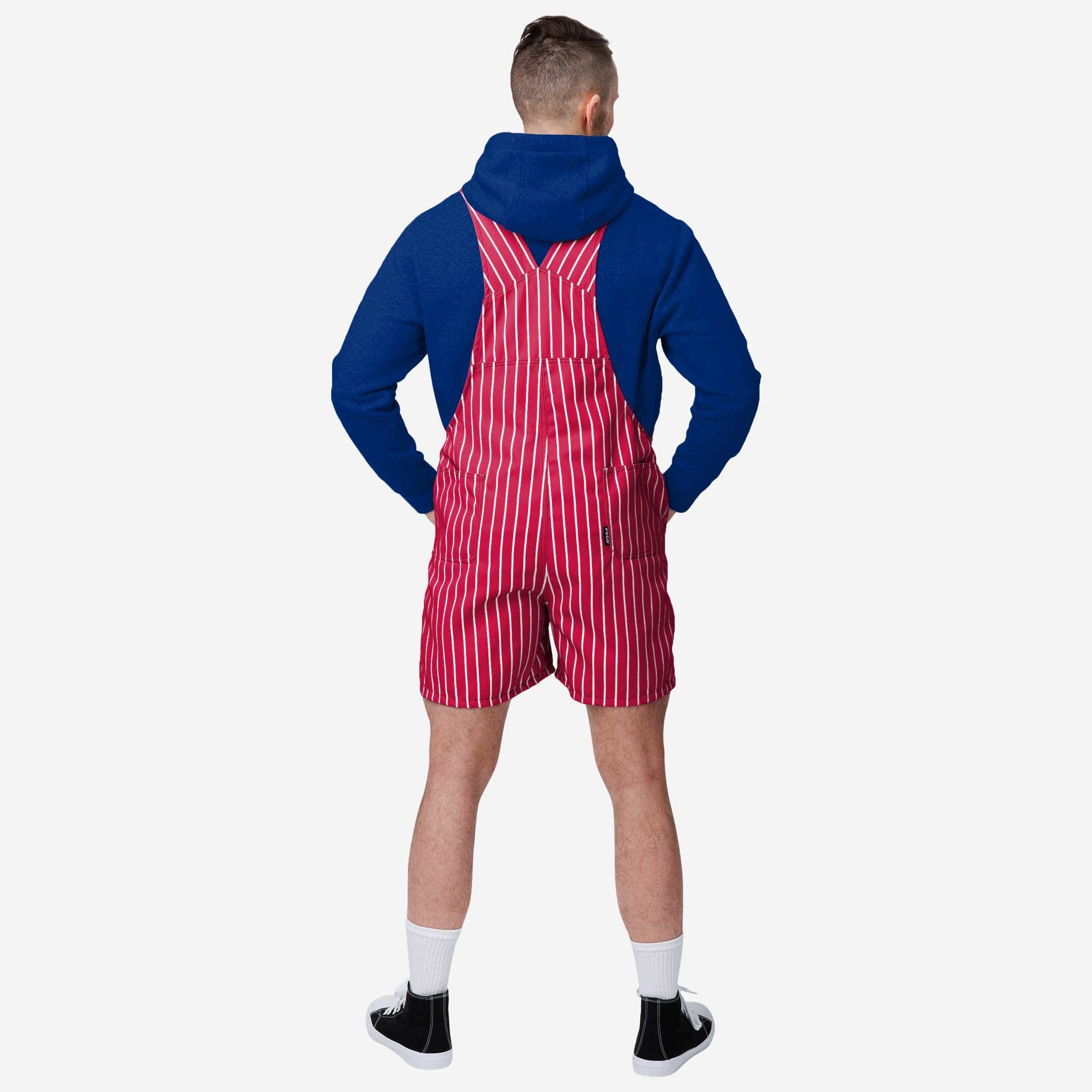Philadelphia Phillies Mens Pinstripe Bib Shortalls - Image 2