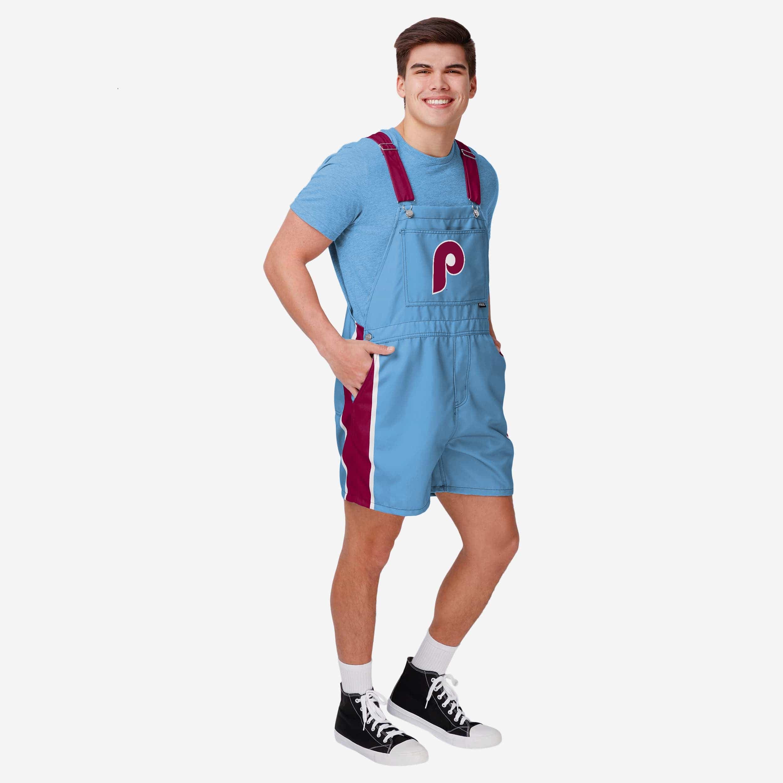 Philadelphia Phillies Mens Team Stripe Bib Shortalls