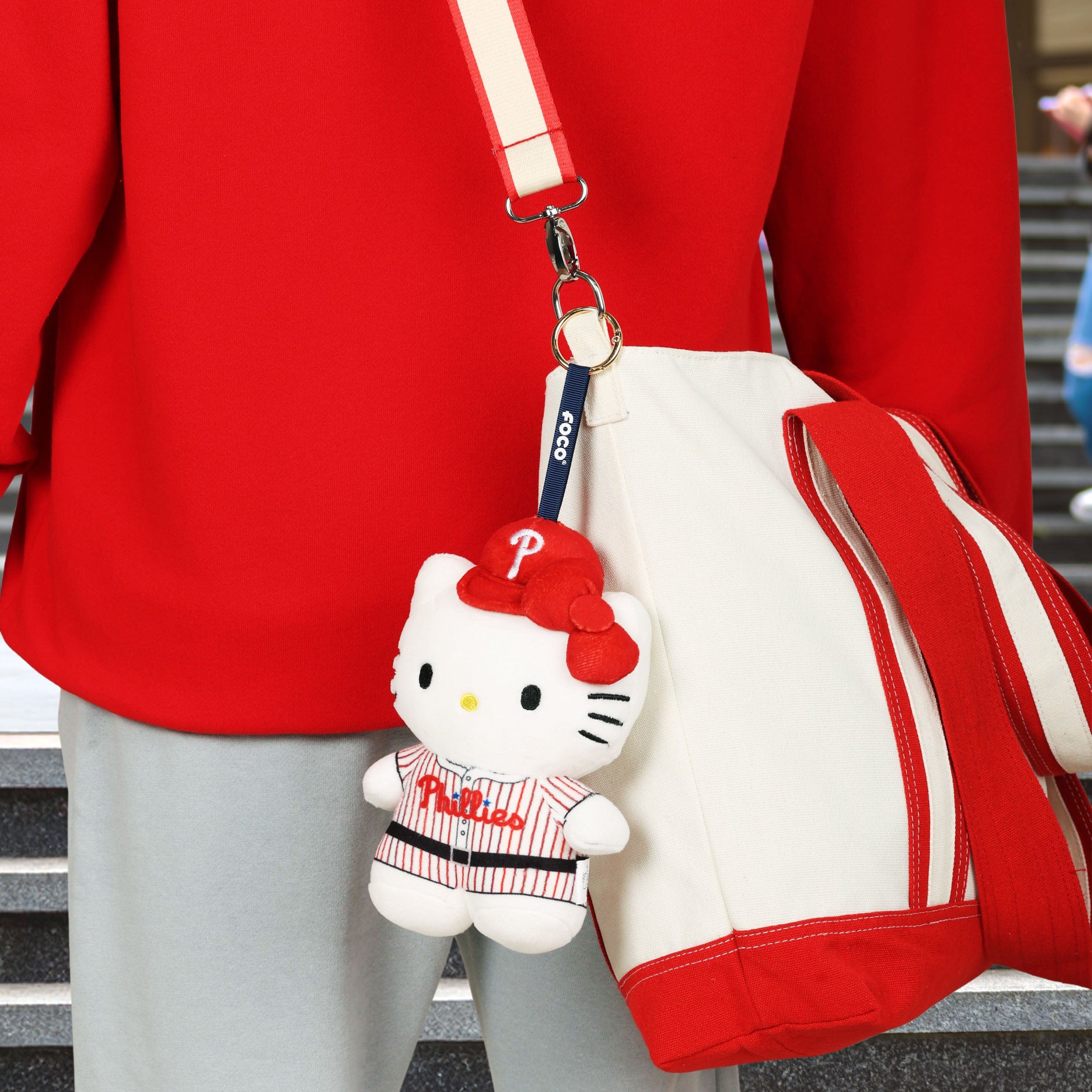 Philadelphia Phillies Plush Hello Kitty® Bag Charm Keychain - Image 2