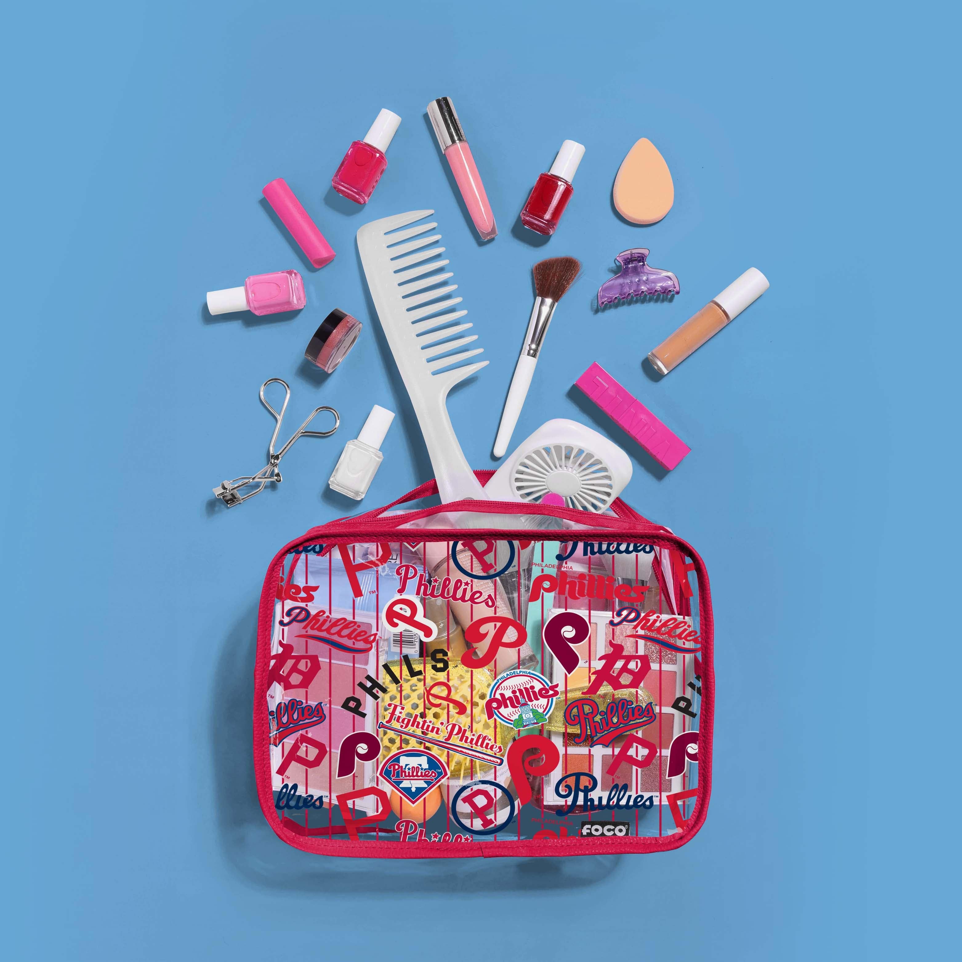 Philadelphia Phillies Repeat Retro Print Clear Cosmetic Bag - Image 2