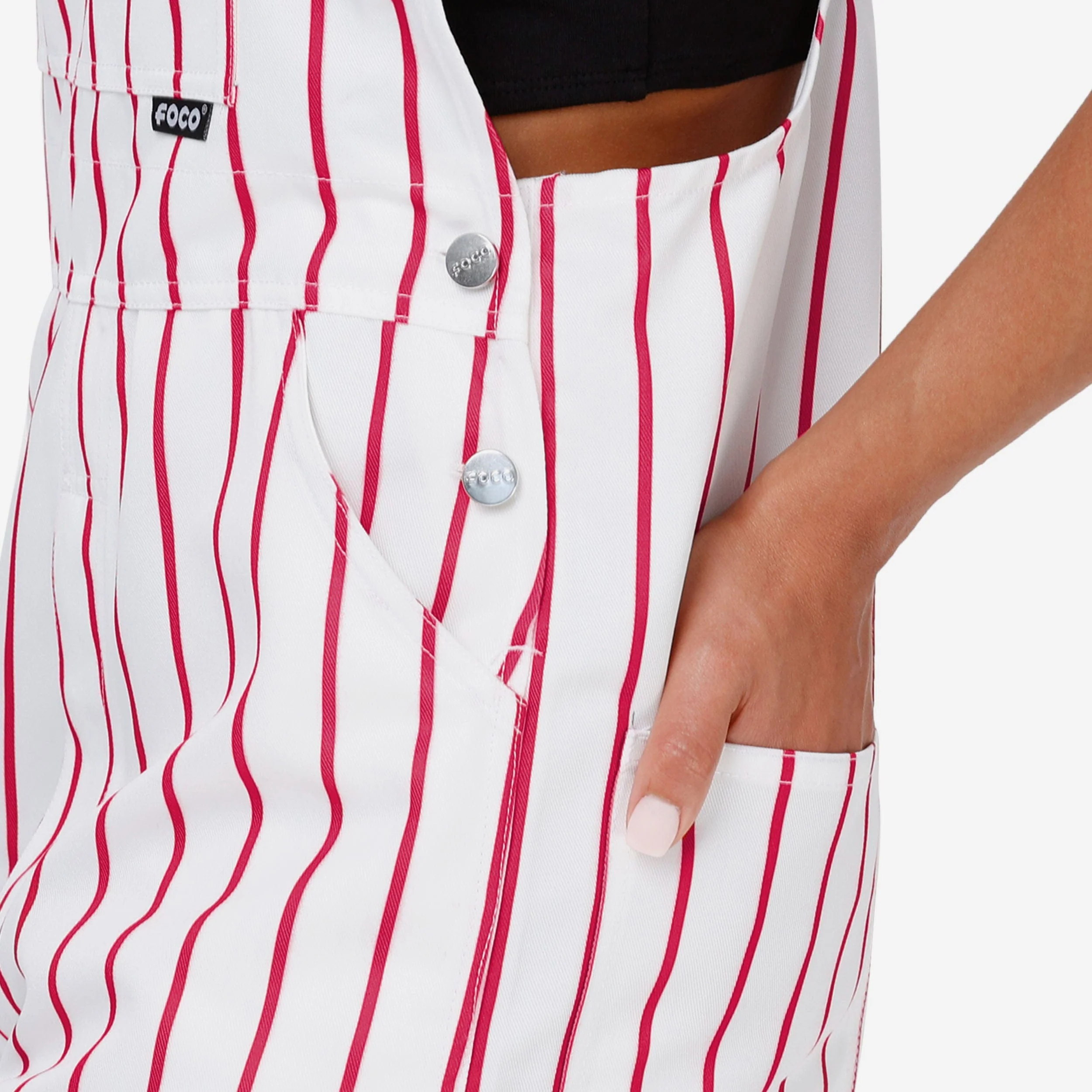 Philadelphia Phillies Womens Pinstripe Bib Overalls - Image 5