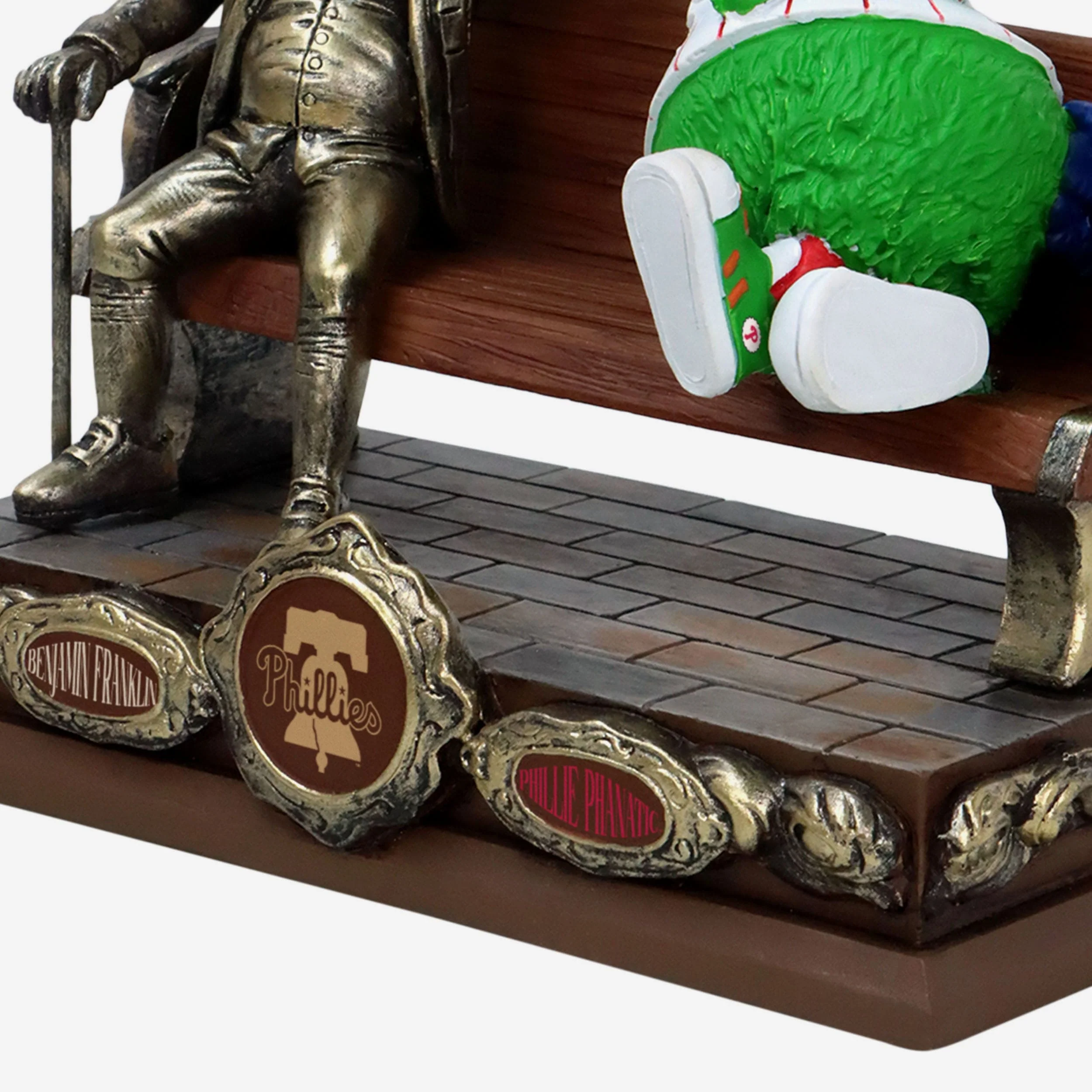 Phillie Phanatic & Ben Franklin Philadelphia Phillies Park Bench Dual Bobblehead - Image 4