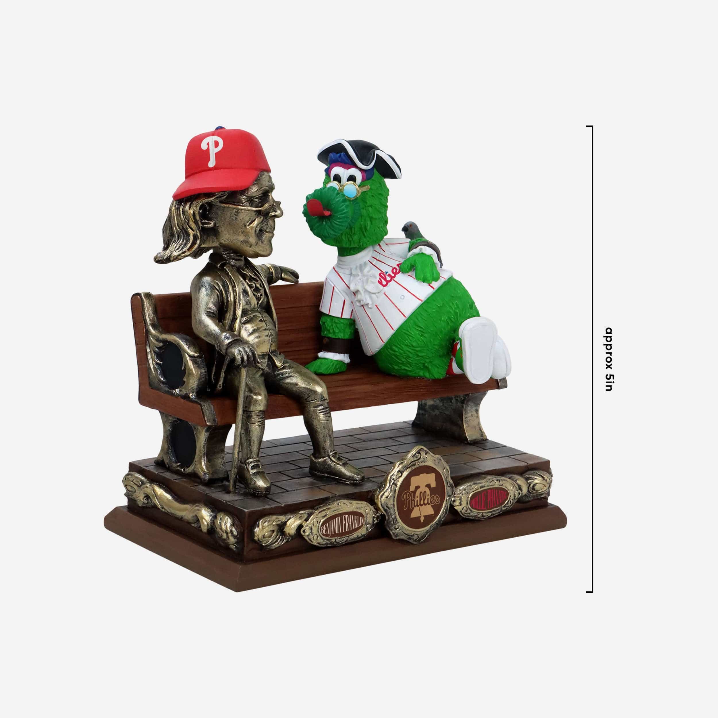 Phillie Phanatic & Ben Franklin Philadelphia Phillies Park Bench Dual Bobblehead - Image 5