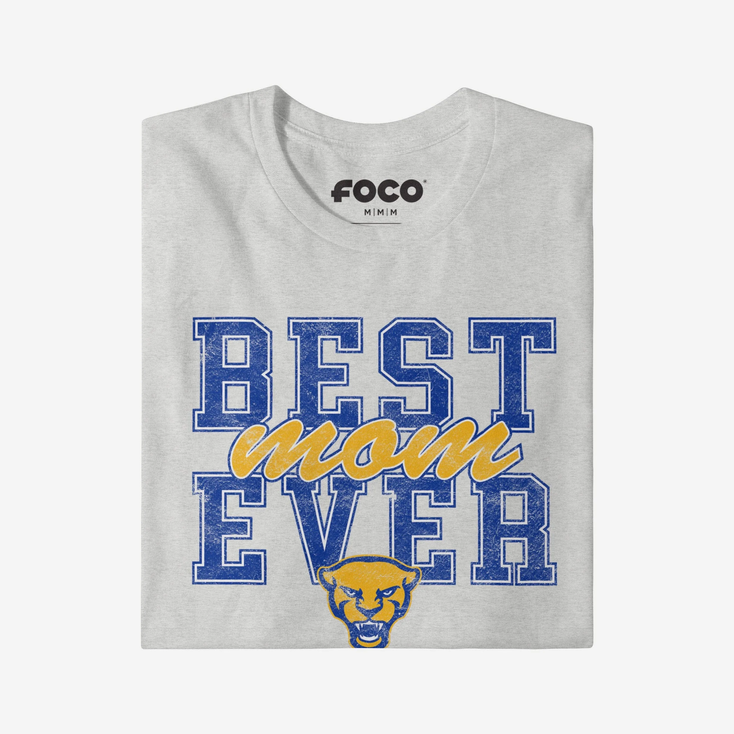 Pittsburgh Panthers Best Mom Ever Stacked T-Shirt - Image 3