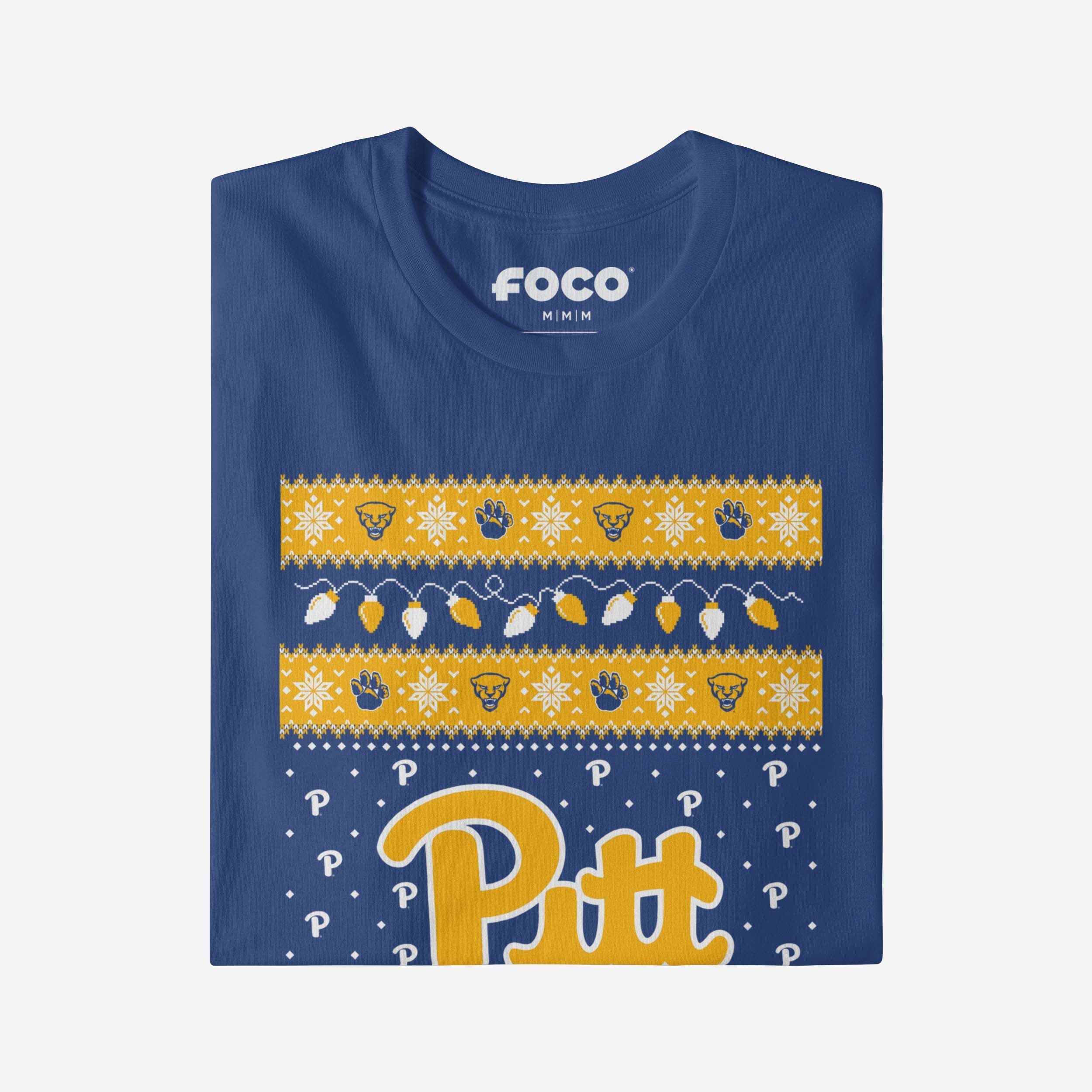 Pittsburgh Panthers Holiday Lights Sweater Long Sleeve T-Shirt - Image 4