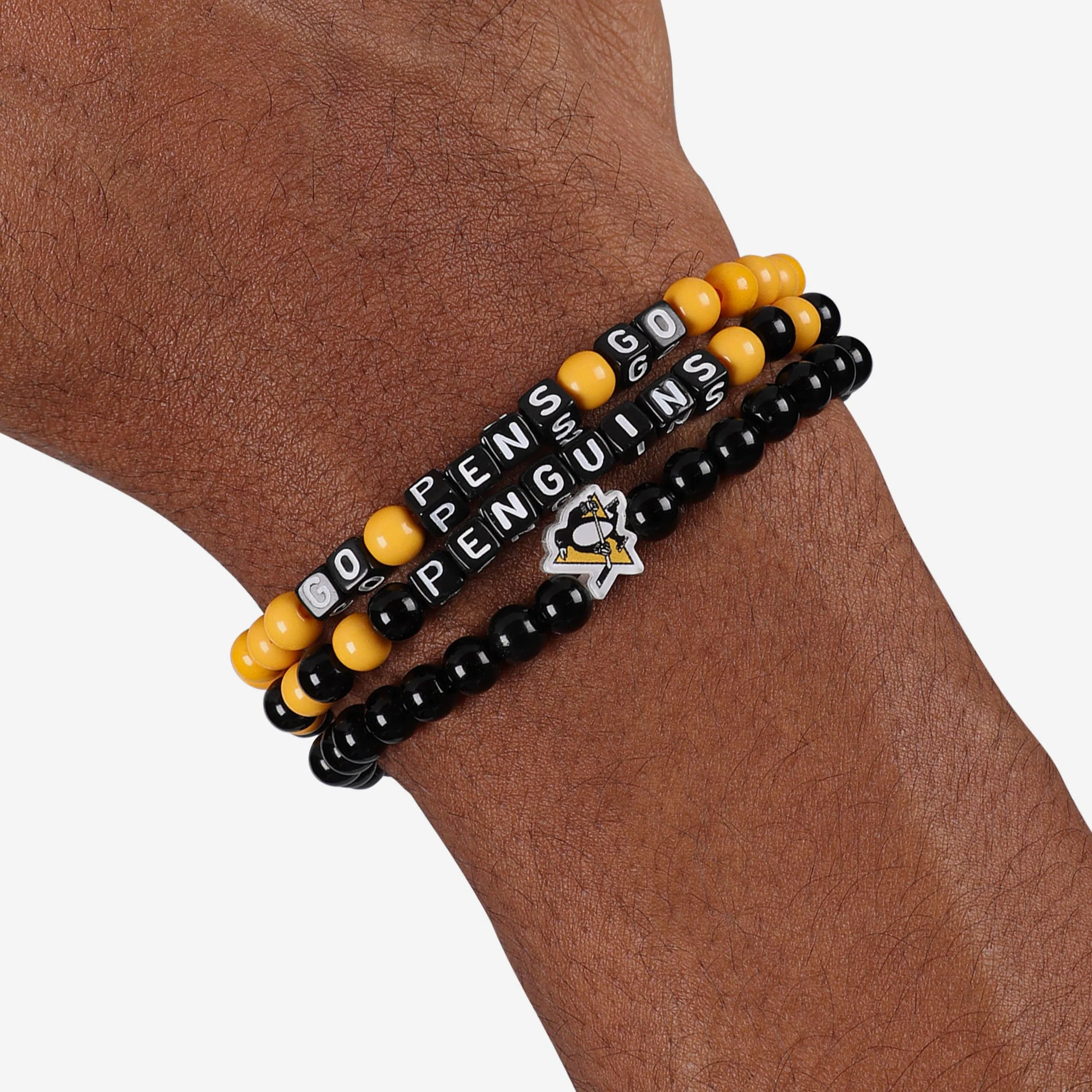 Pittsburgh Penguins 3 Pack Beaded Friendship Bracelet - Image 4