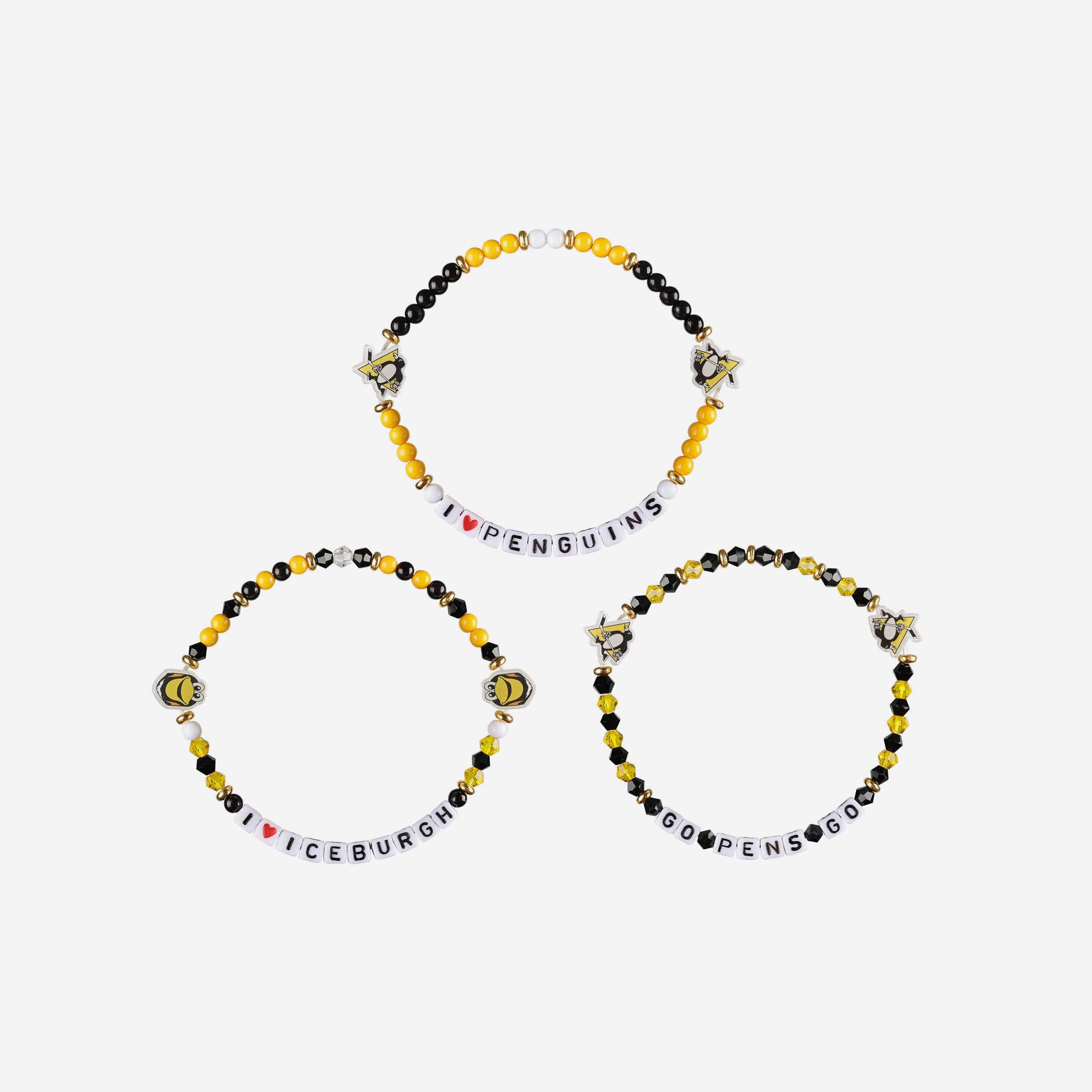 Pittsburgh Penguins 3 Pack Friendship Bracelet - Image 3