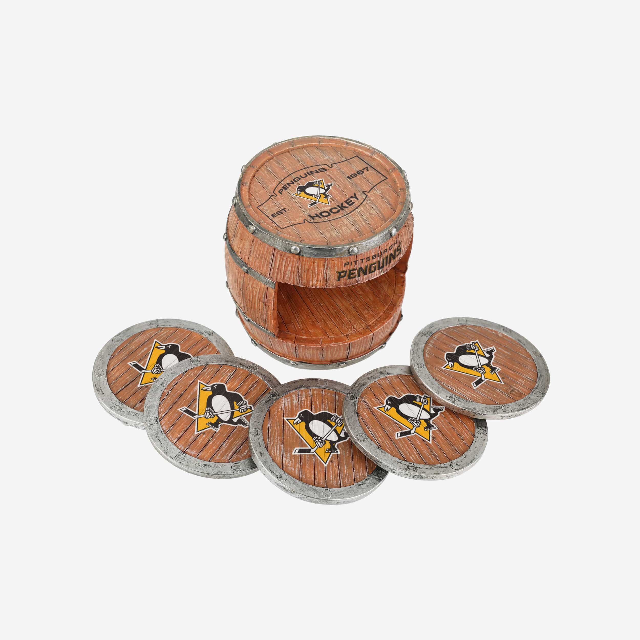 Pittsburgh Penguins 5 Pack Barrel Coaster Set - Image 3