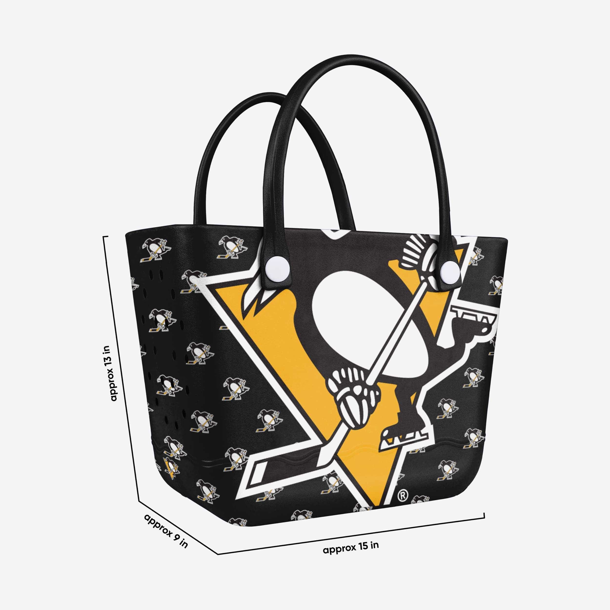 Pittsburgh Penguins Big Logo Mini Print Tailgate Tote Bag - Image 3