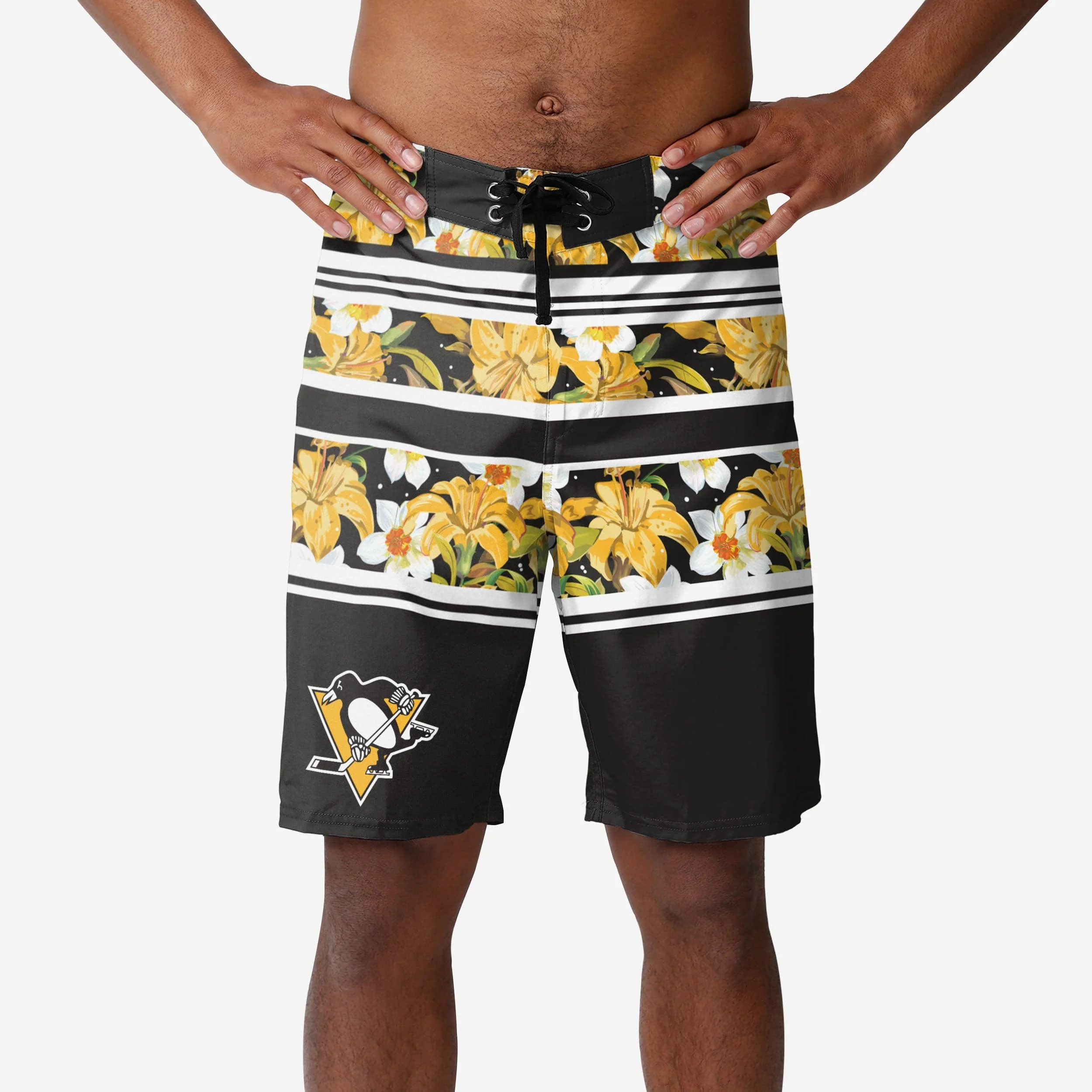 Pittsburgh Penguins Floral Stripe Boardshorts