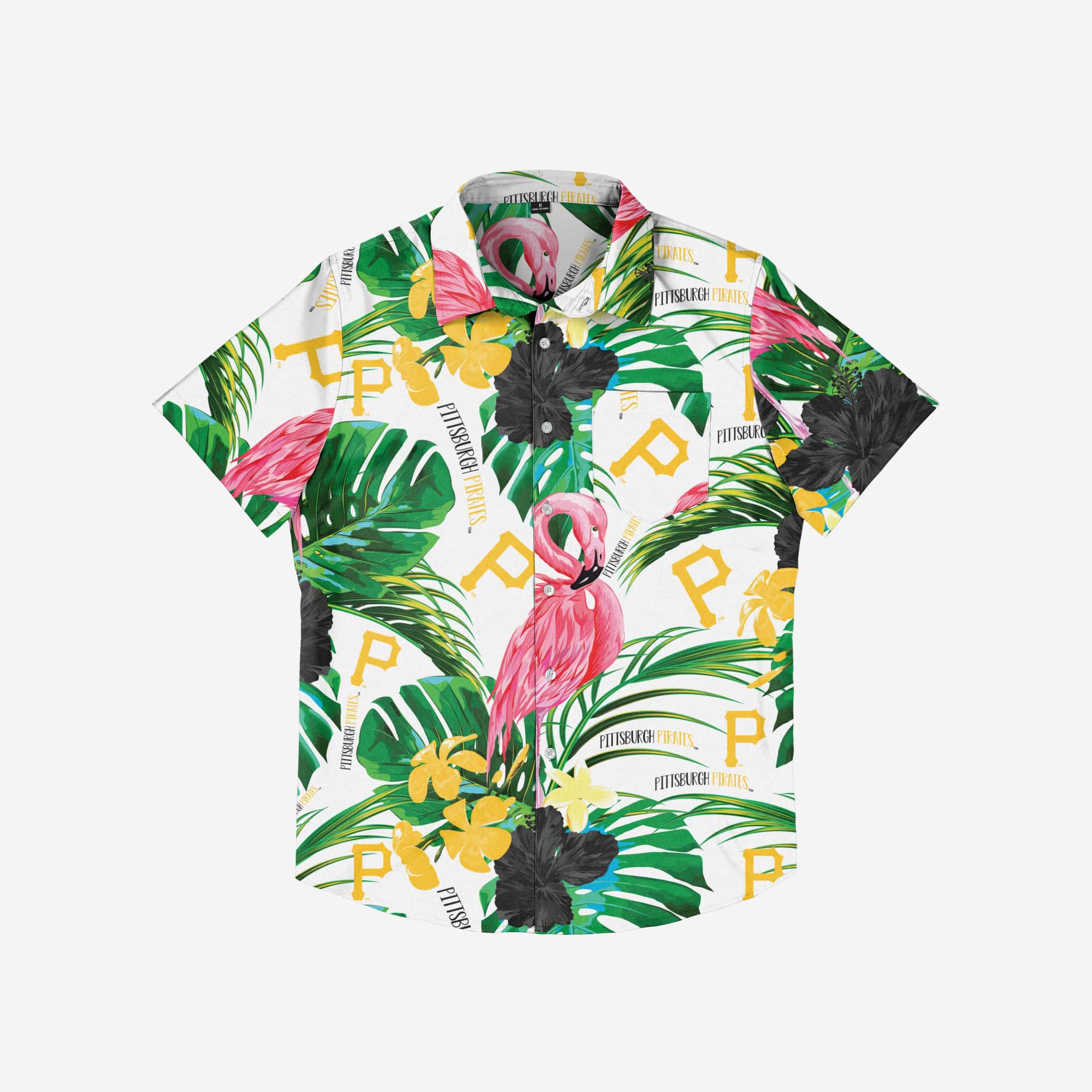 Pittsburgh Pirates Flamingo Button Up Shirt - Image 3