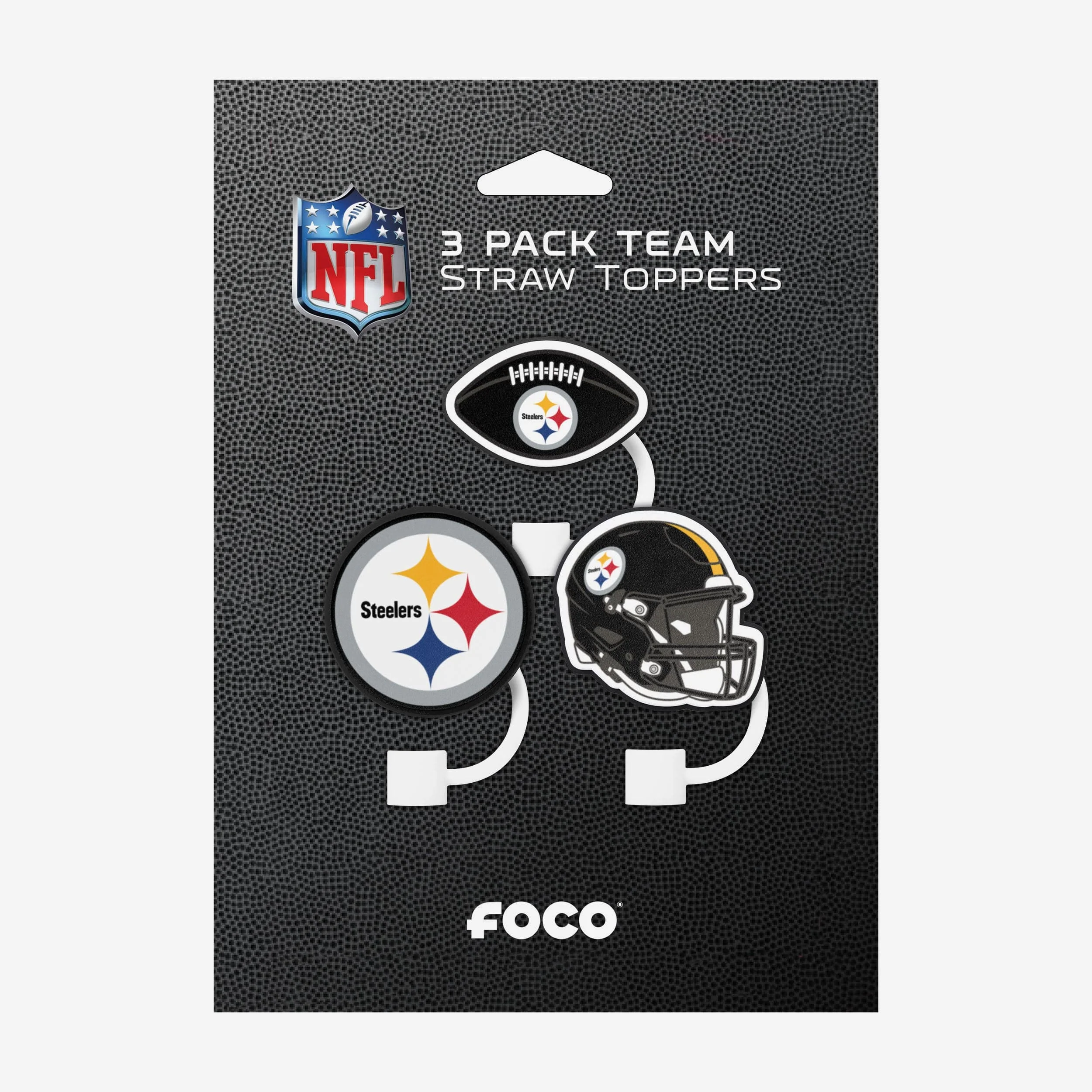 Pittsburgh Steelers 3 Pack Primary Logo Straw Toppers - Image 6