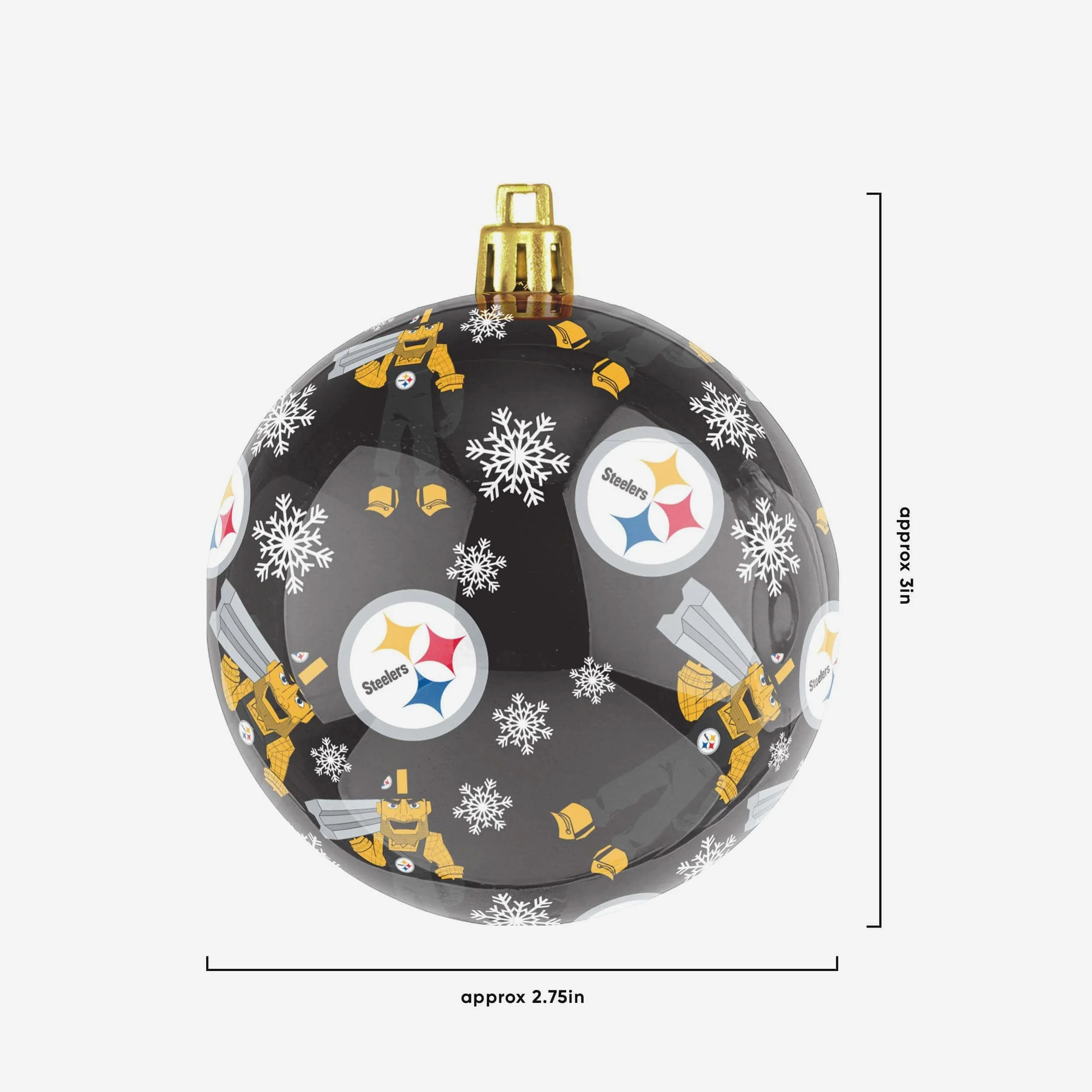 Pittsburgh Steelers 4 Pack Ball Mascot Ornament Set - Image 3