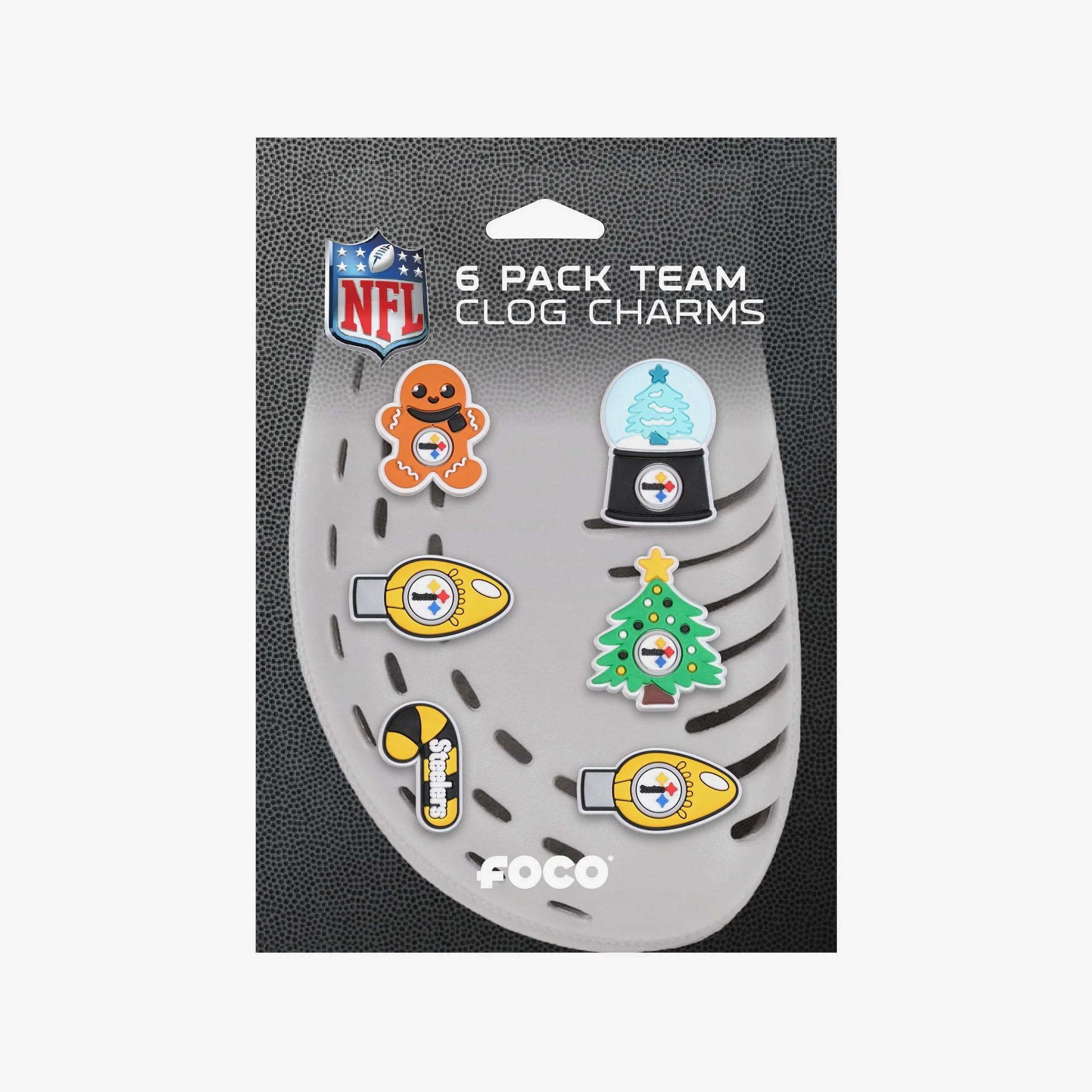 Pittsburgh Steelers 6 Pack Holiday Team Clog Charms - Image 5
