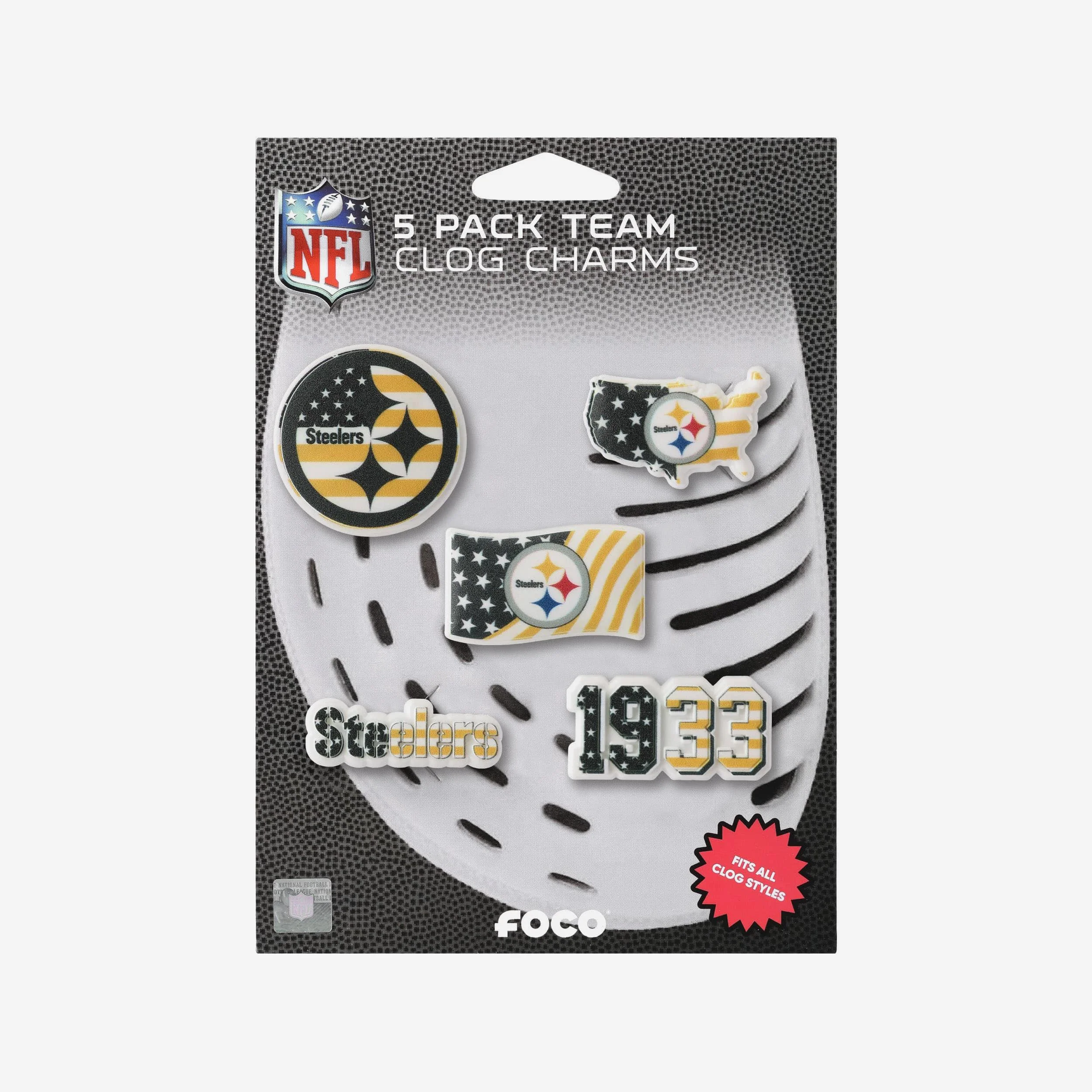 Pittsburgh Steelers Americana 5 Pack Team Clog Charms - Image 5
