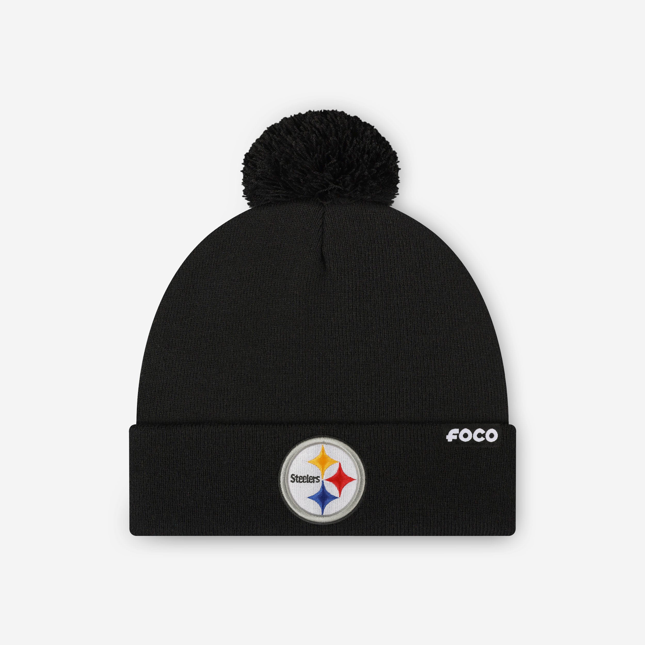Pittsburgh Steelers Basic Primary Logo Pom Beanie