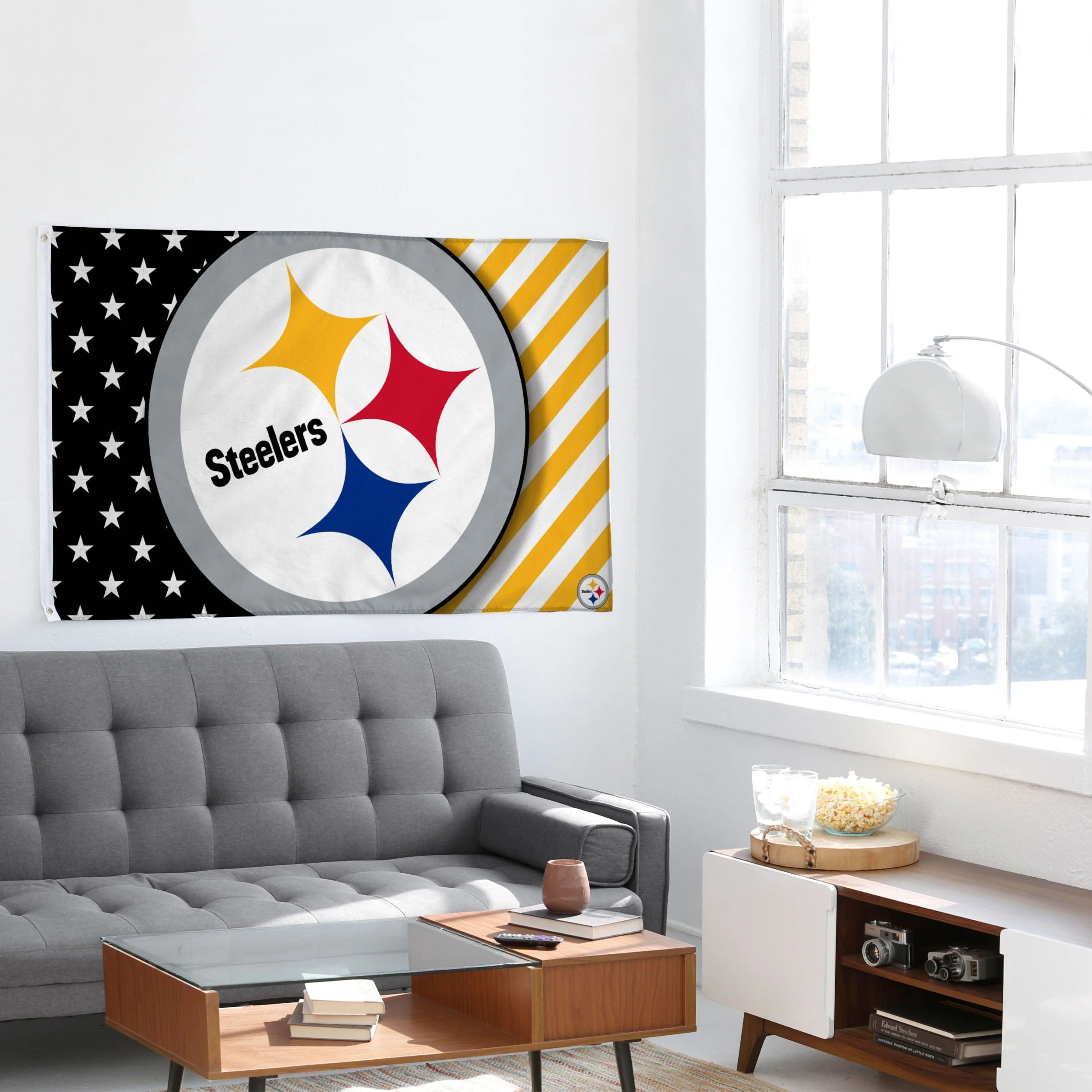 Pittsburgh Steelers Big Logo Americana Horizontal Flag - Image 4