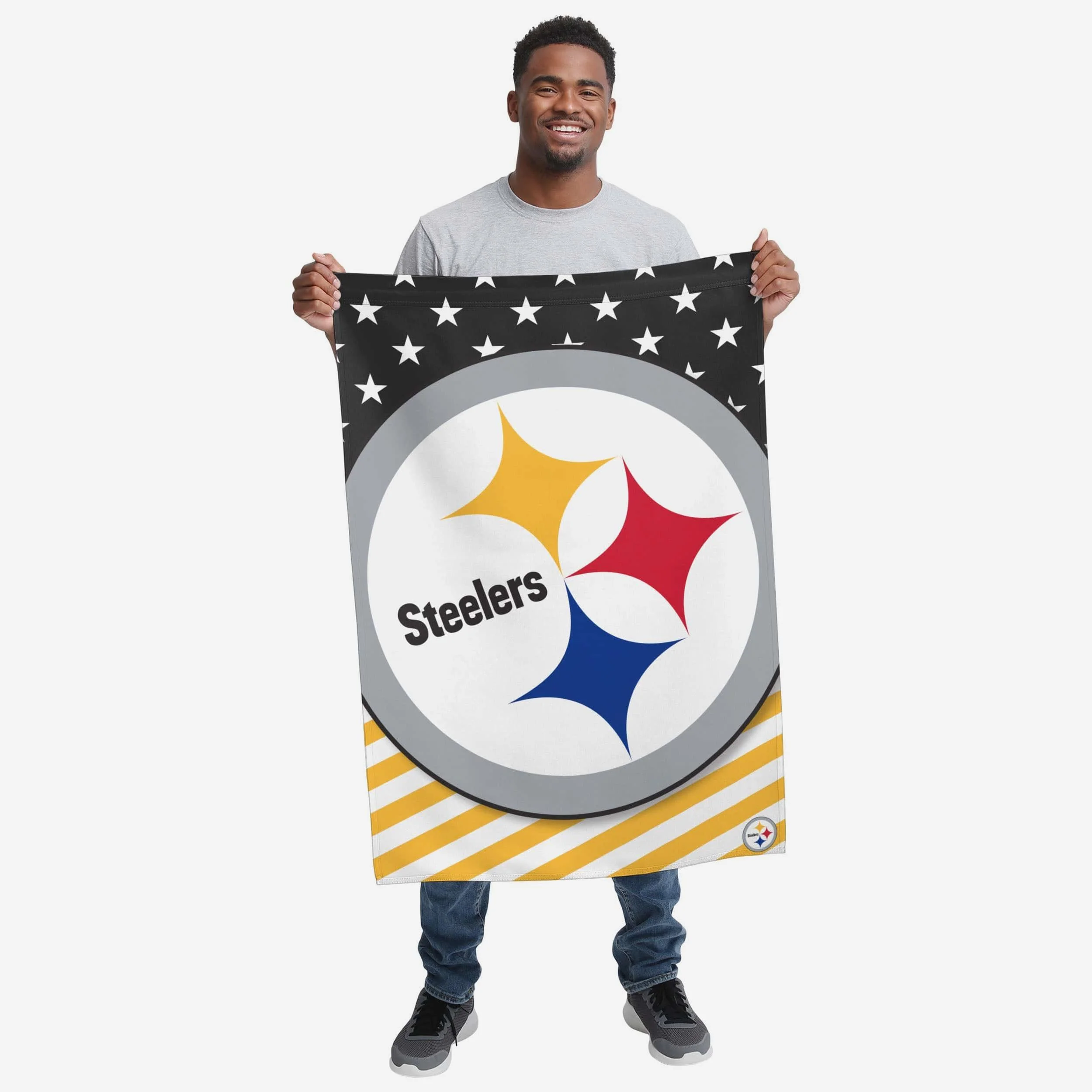 Pittsburgh Steelers Big Logo Americana Vertical Flag - Image 2