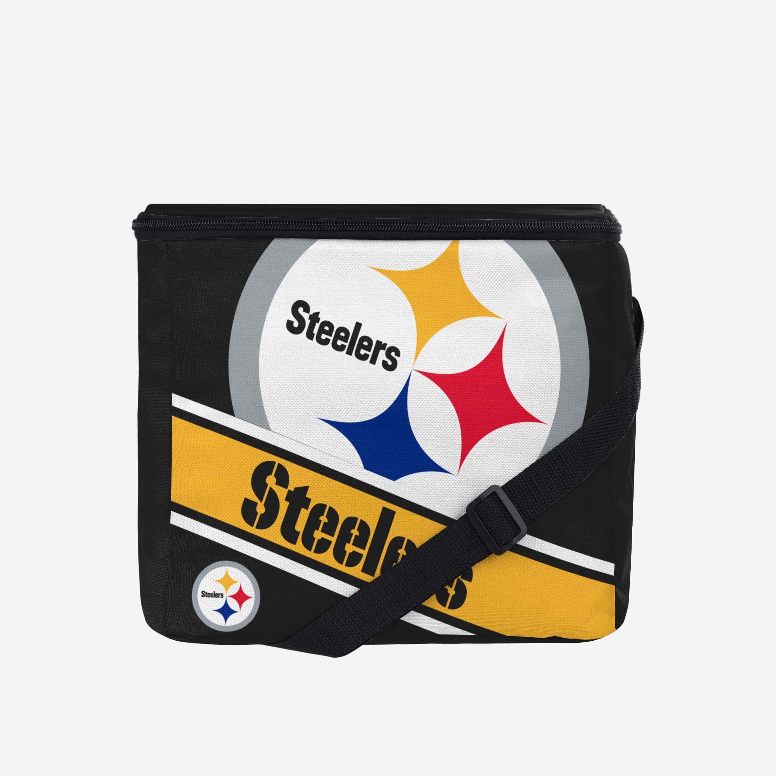 Pittsburgh Steelers Big Logo Stripe 12 Pack Cooler